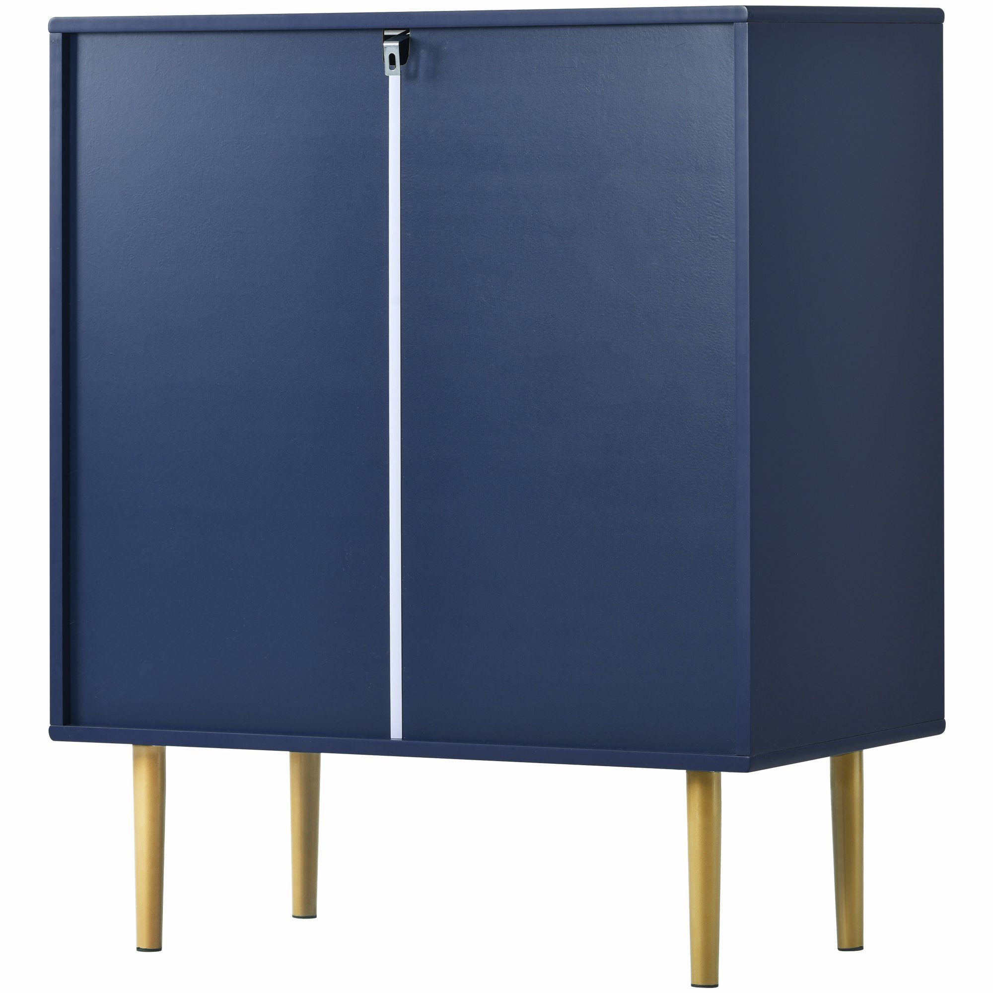 Kommode (1 St., Sideboard Schubladenschrank mit 3 Schubladen und 2 Türen), Fischschuppenmuster, Metallbeine, Verstellbare Ablage, 120*40*82 cm
