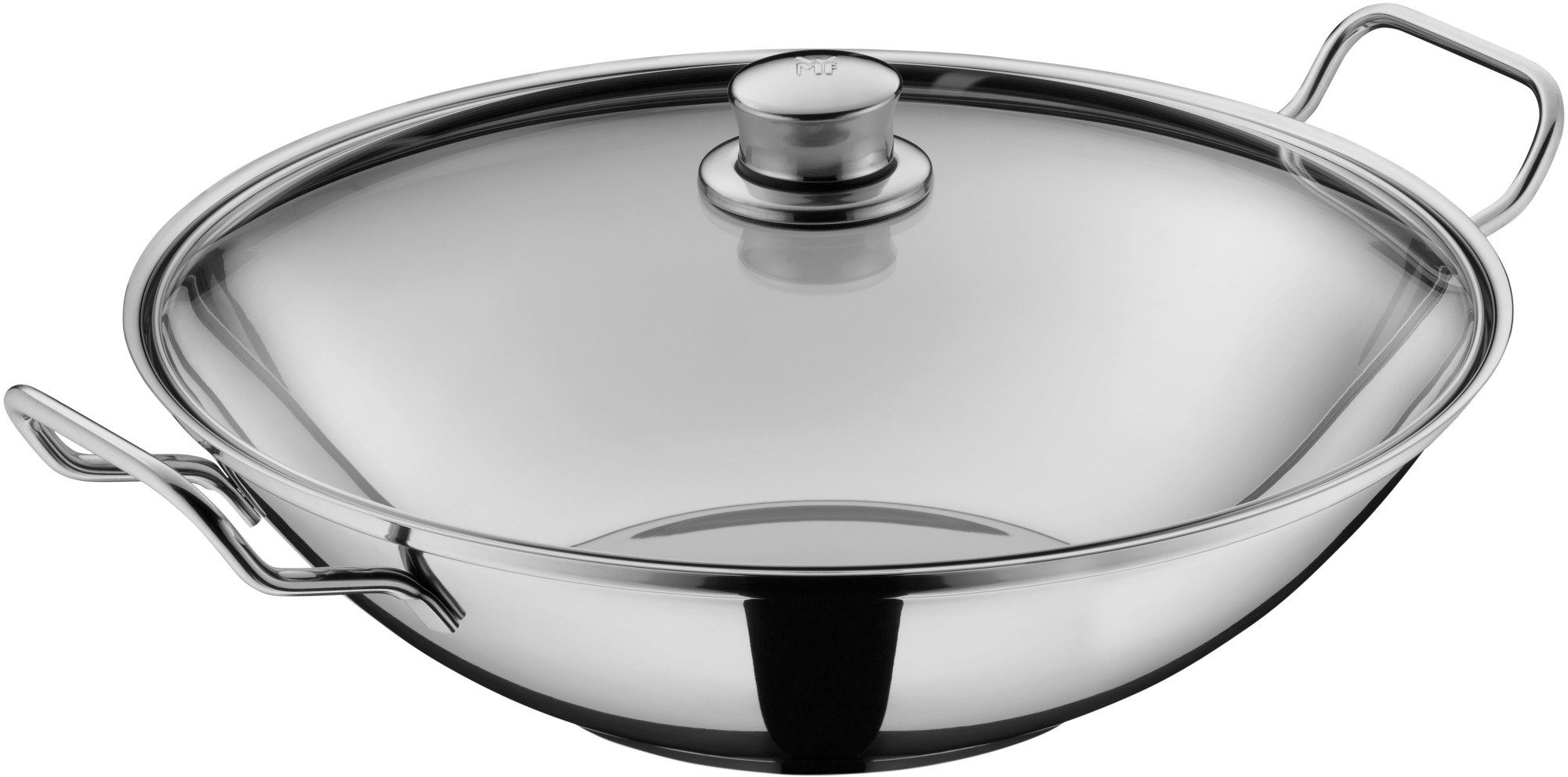 WMF Wok Party Taiwan Wokpfanne Induktion, Cromargan® Edelstahl Rostfrei 18/10 (Set, 3-tlg), Wok mit Deckel und Ablagegitter, für alle Herdarten geeignet