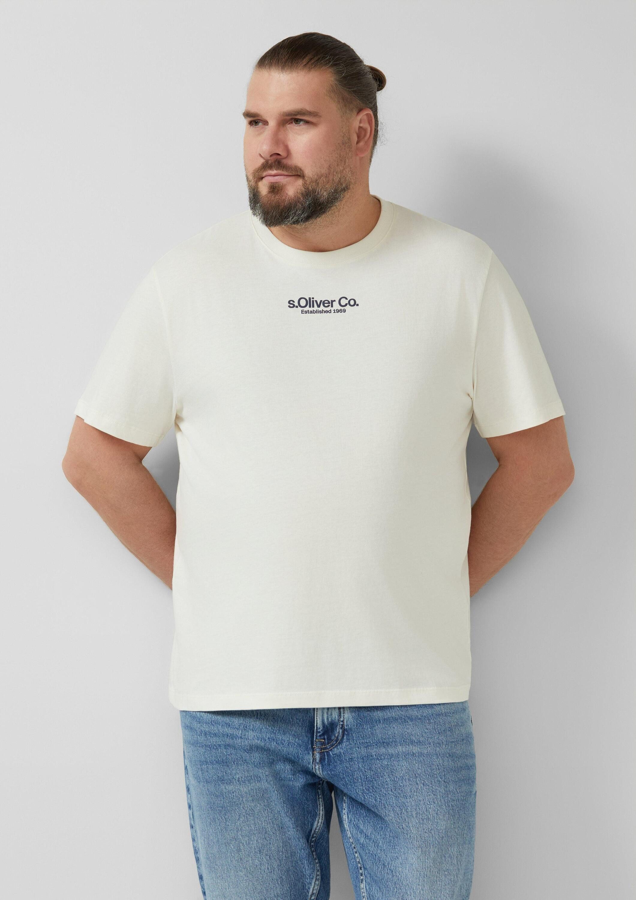 s.Oliver Kurzarmshirt T-Shirt T-Shirt mit Crew Neck und Logoprint