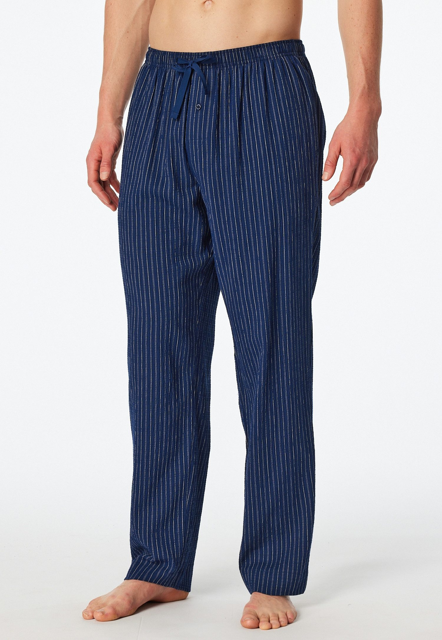 Schiesser Pyjamahose Mix + Relax mit seitlichen Eingrifftaschen, Bindeband