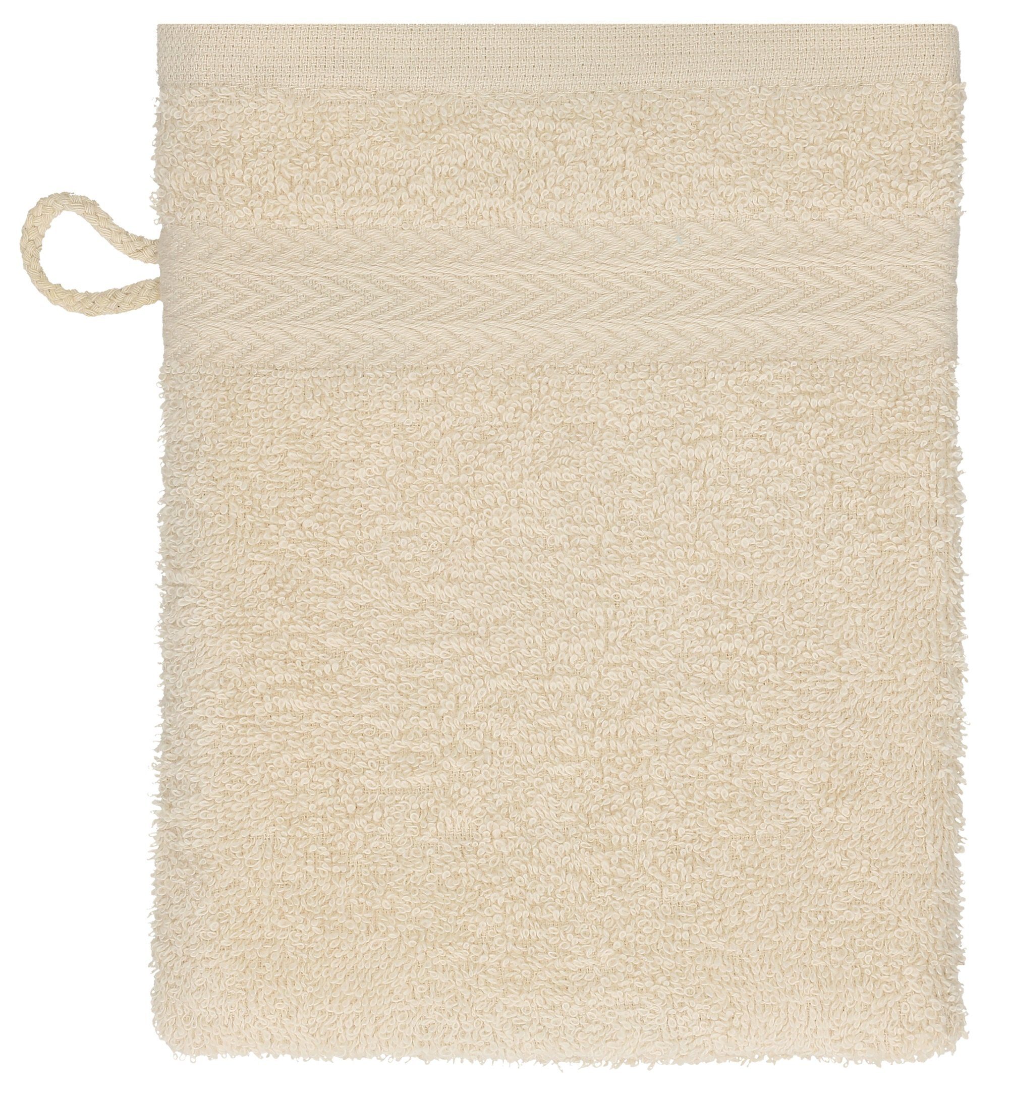 Set Betz Stück - Farbe Premium Waschhandschuh 16x21 Waschhandschuhe 100% cm 10 Sand Baumwolle Waschlappen Himbeere