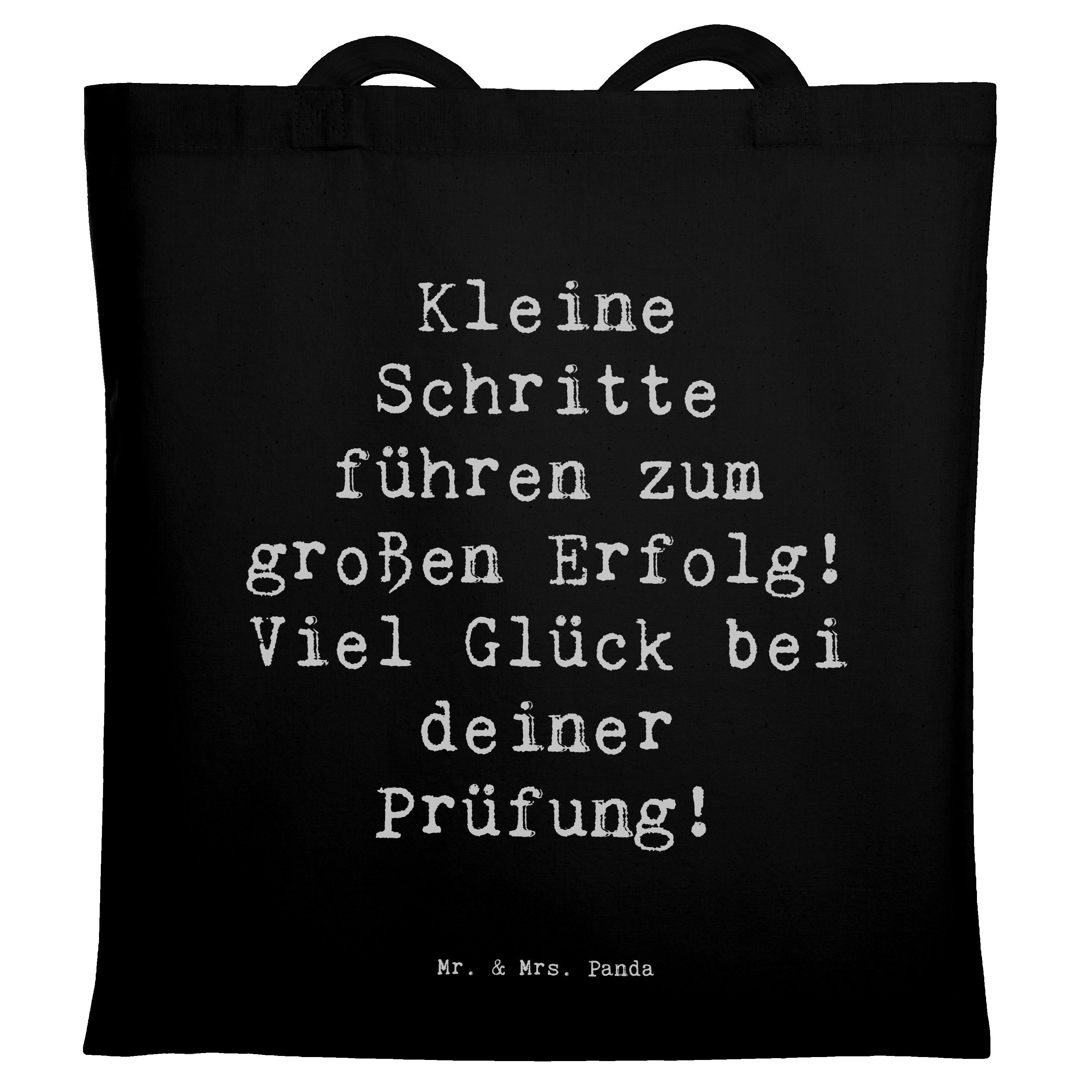 Tragetasche Spruch Prüfungen bestehen - Schwarz - Geschenk, viel Glück, Inspirati