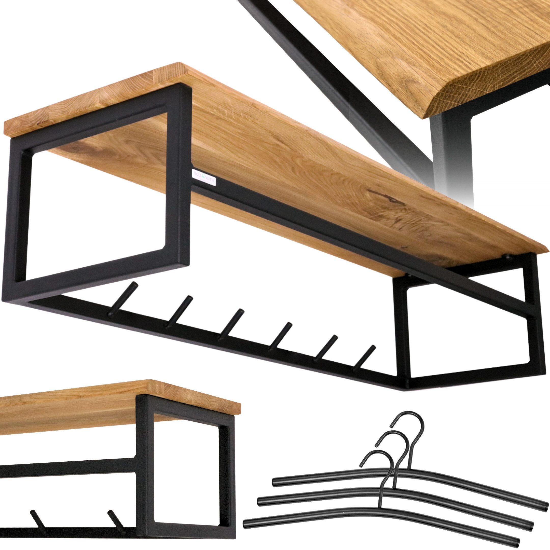 holz4home® Wandgarderobe Garderobe aus massivem Eichenholz günstig online kaufen