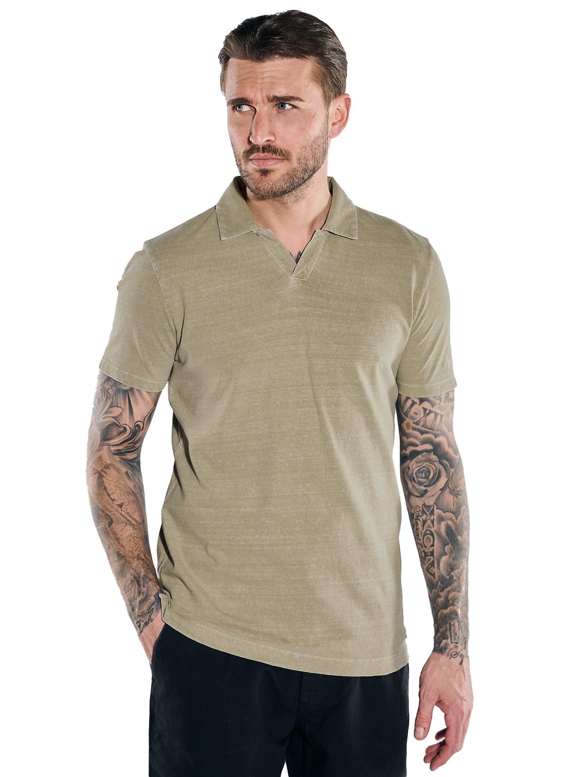emilio adani Poloshirt Herren Polo-Shirt meliert, Braun günstig online kaufen