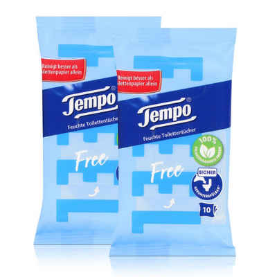 TEMPO feuchtes Toilettenpapier 2x Tempo Feuchte Toilettentücher sanft & pflegend Travelpack, mit Kami