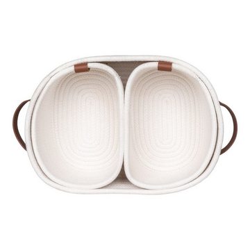 House Nordic Dekokorb Jarana Baskets – Körbe aus Baumwolle, weiß, 3er-Set