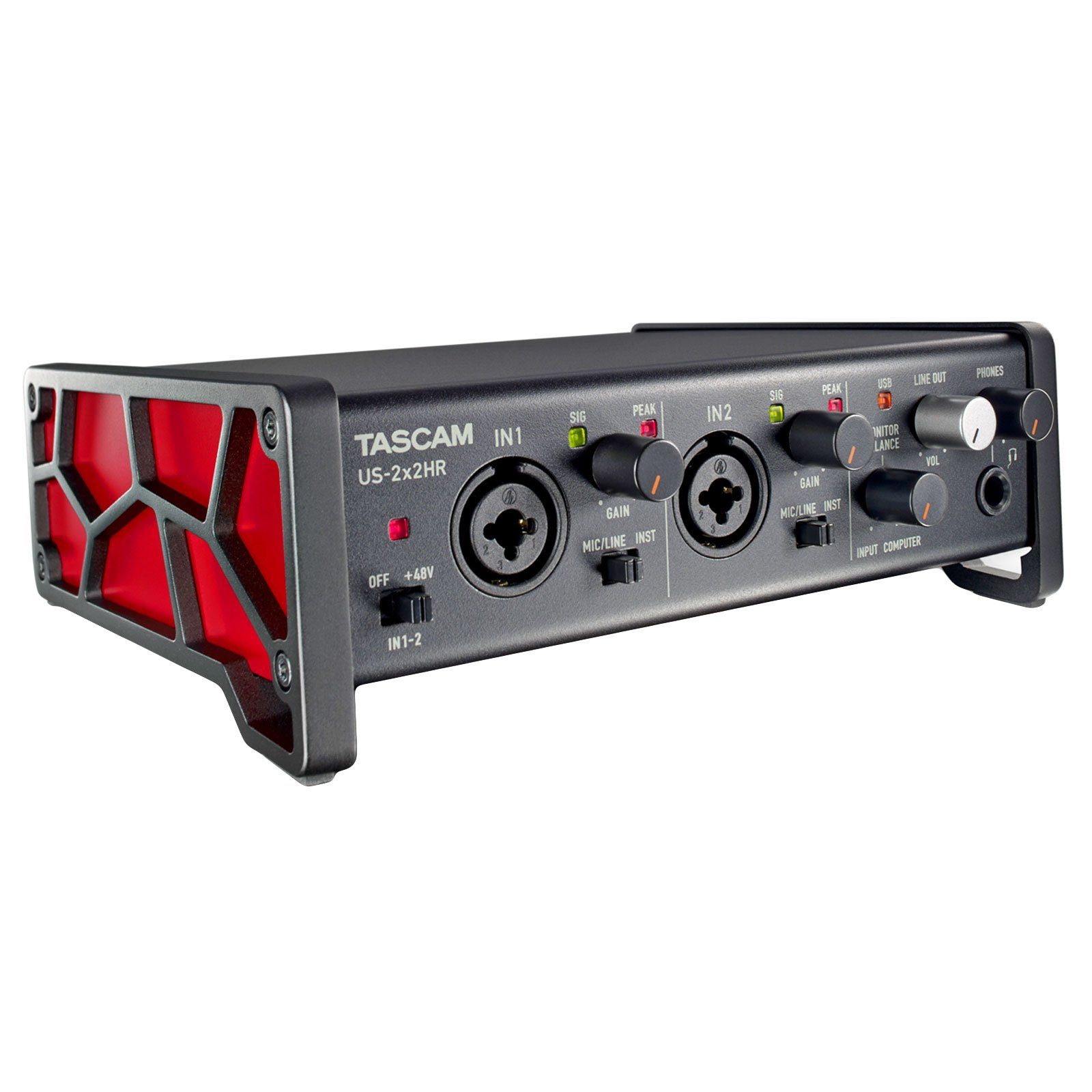 Tascam US-2x2HR USB Audio-Midi-Interface Digitales Aufnahmegerät