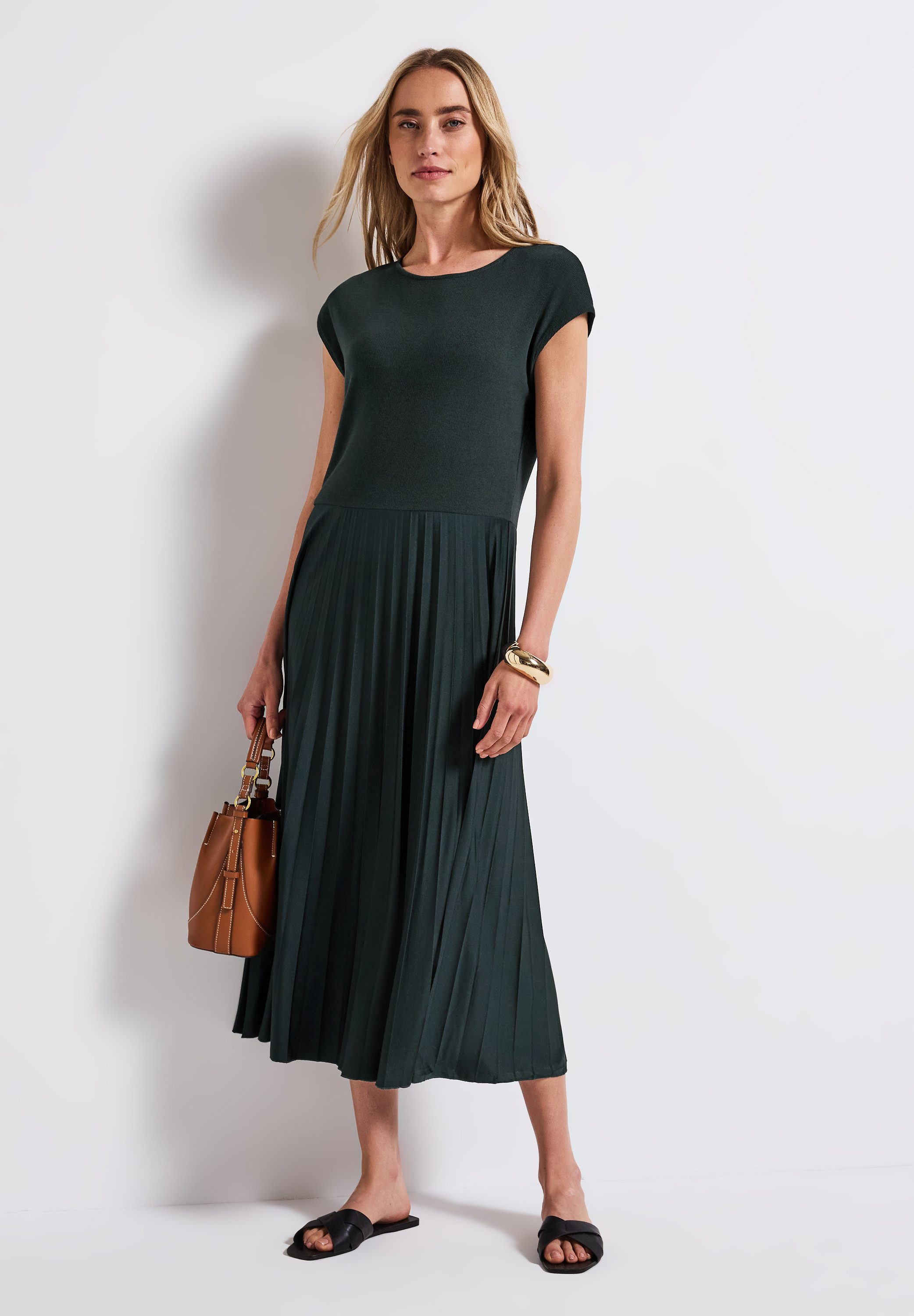 STREET ONE Midikleid mit Plissée-Rock günstig online kaufen