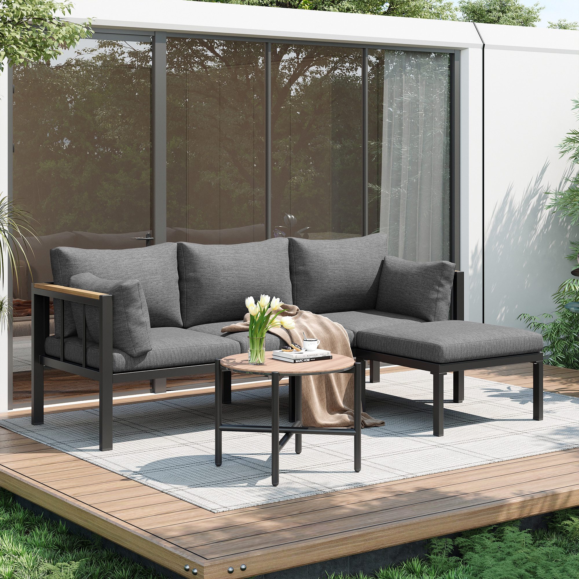 HAUSS SPOLE Gartenlounge-Set Gartenmöbel-Set mit Sofa, günstig online kaufen