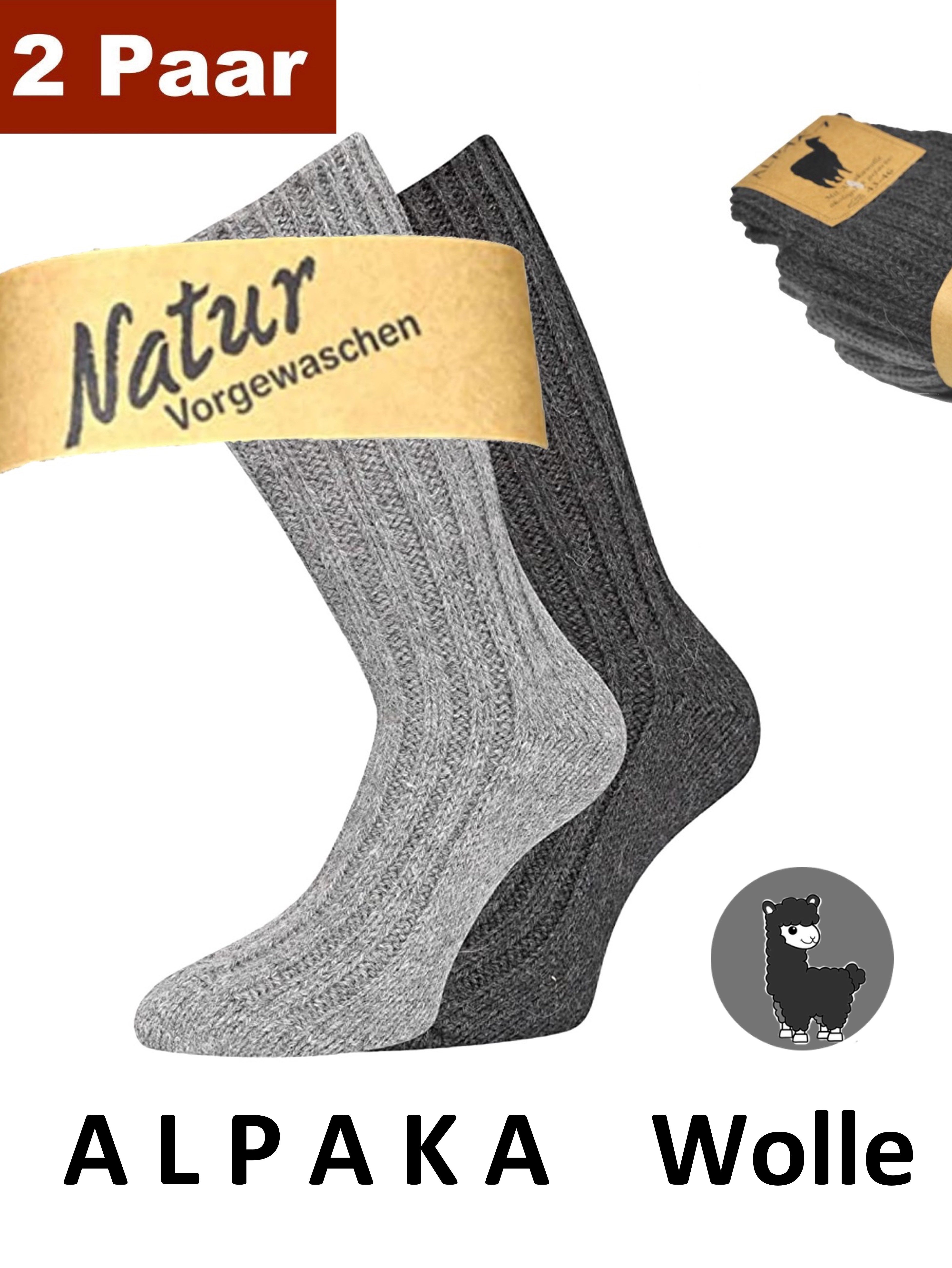 Thermosocken Alpaka Socken Warme dick weiche Wollsocke Natur-Socken Wolle Thermo