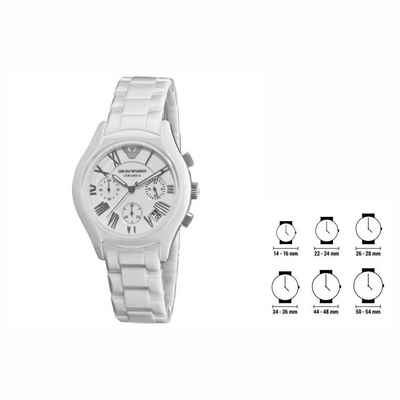 Giorgio Armani Quarzuhr Armani Unisex-Uhr AR1404 38 mm Keramik-Armbanduhr Uhr weiß