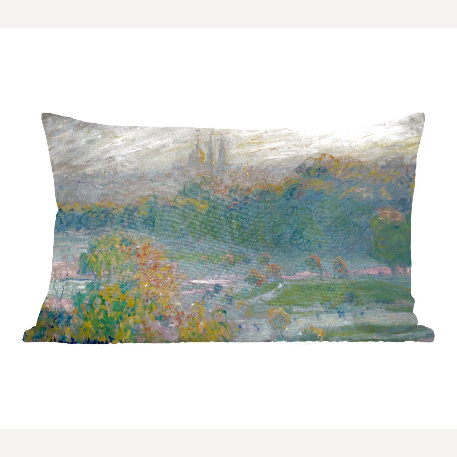 MuchoWow Dekokissen Die Tuilerien - Gemälde von Claude Monet, Wohzimmer Dekoration, Zierkissen, Dekokissen mit Füllung, Schlafzimmer