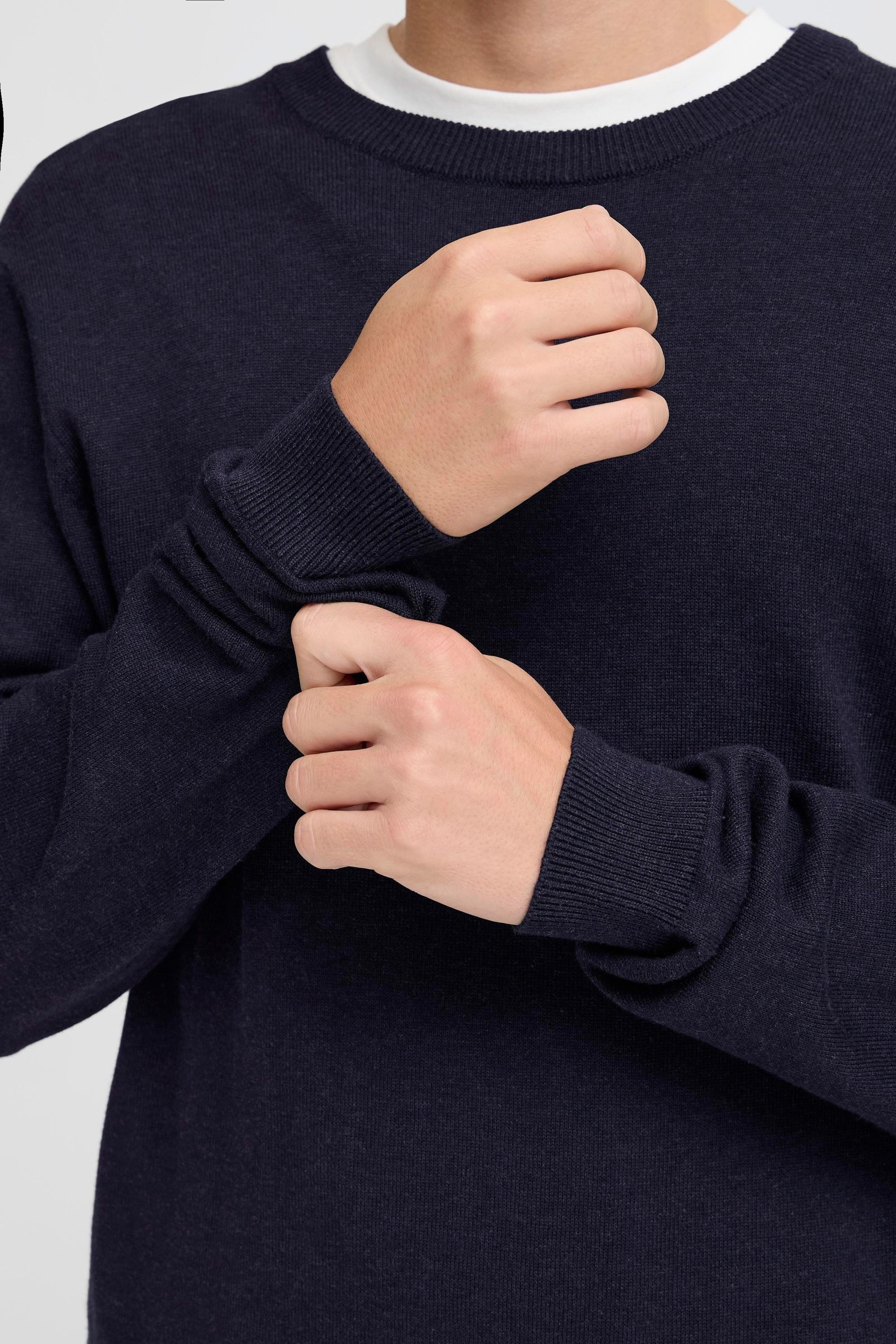Casual Friday Strickpullover CFBells Basic Rundhals Pullover