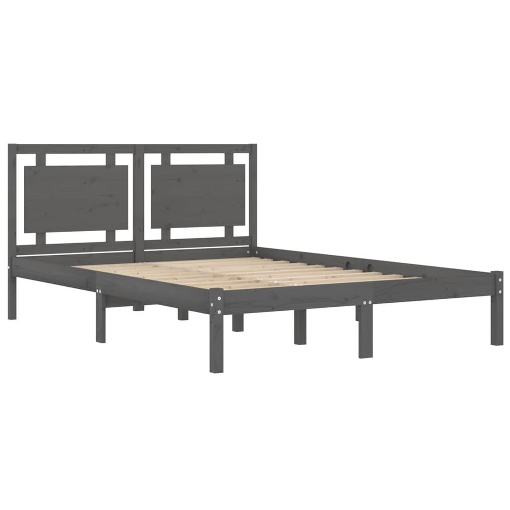 vidaXL Bett Massivholzbett Grau 200x200 cm günstig online kaufen