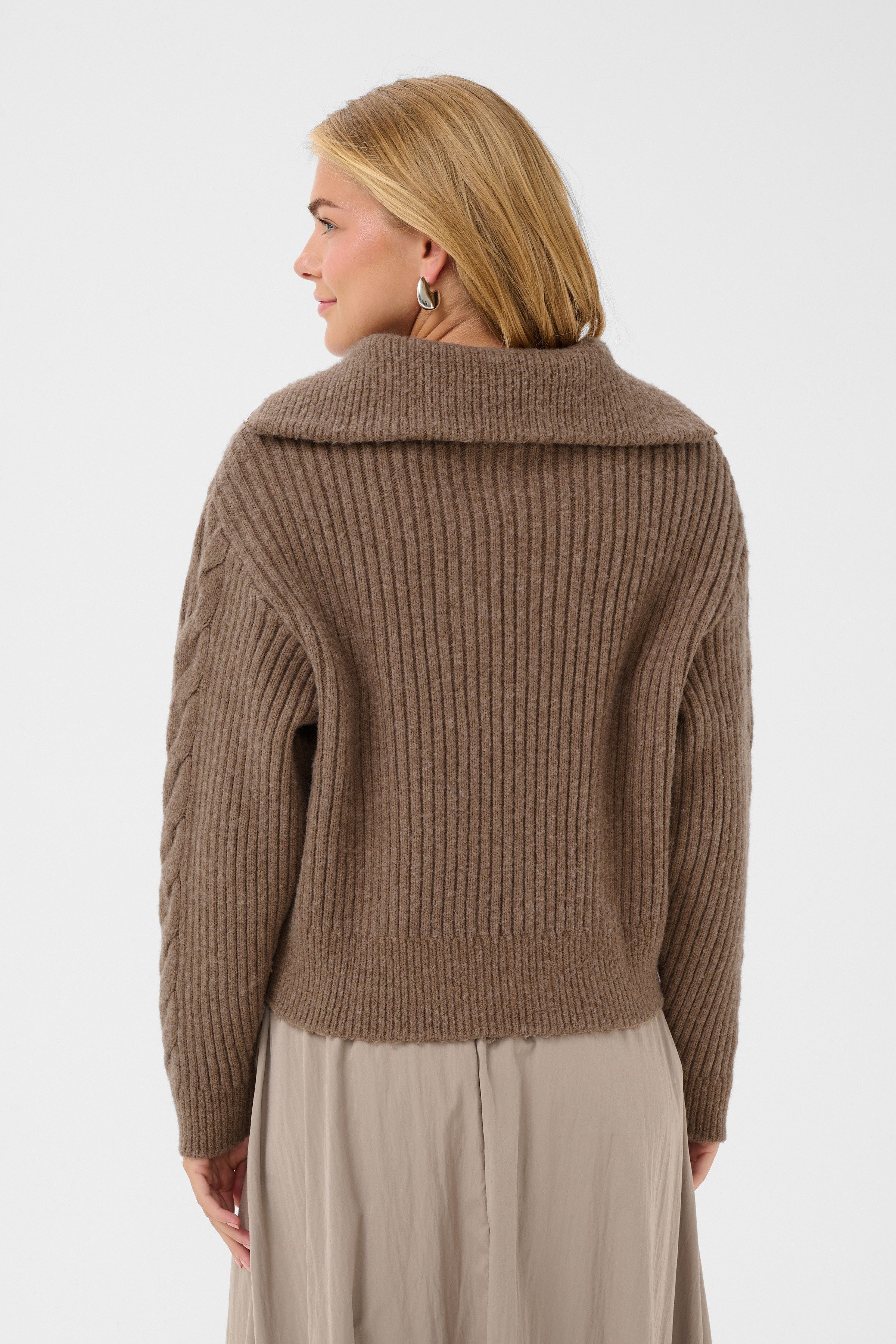 Saint Tropez Troyer TalmaSZ Pullover Materialmix, Regular fit, Zopfstrickmuster
