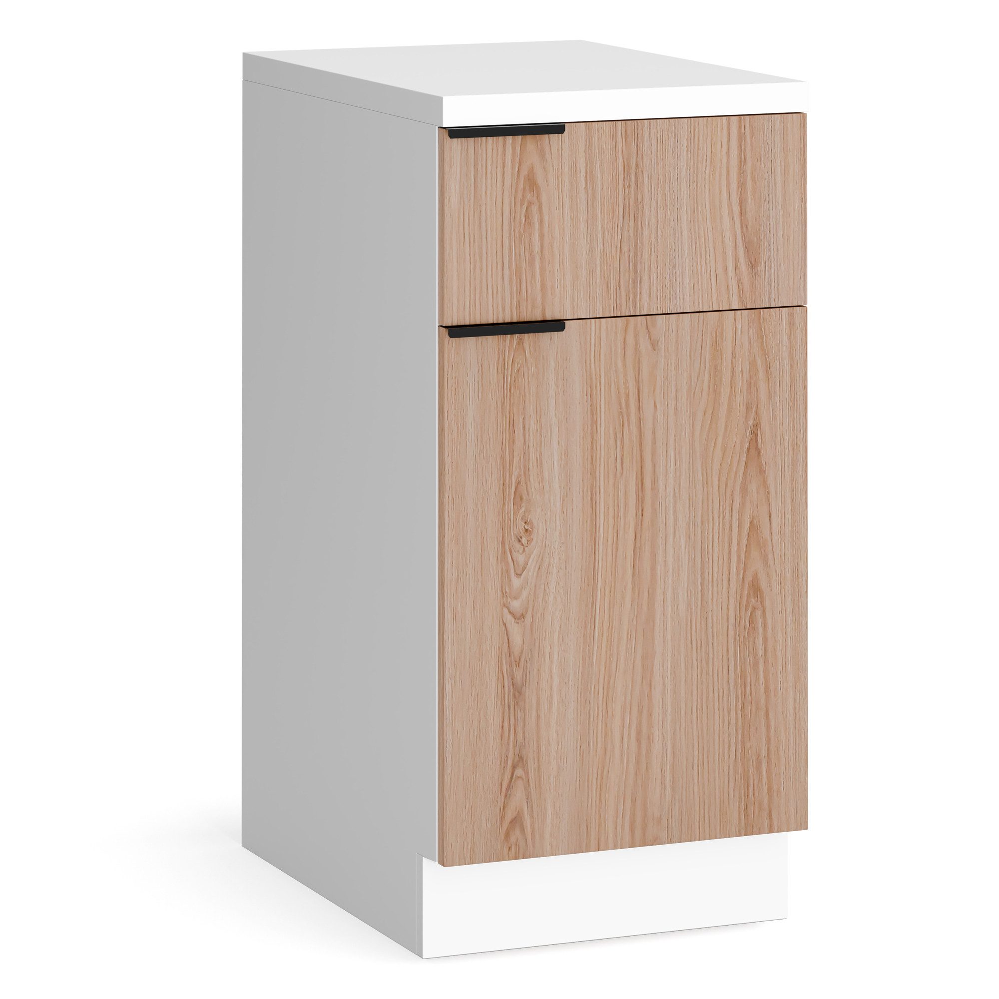 blumfeldt Spülenunterschrank WoodVista (Set) Unterschrank Schubladen 40cm Metallgriff Arbeitsplatte
