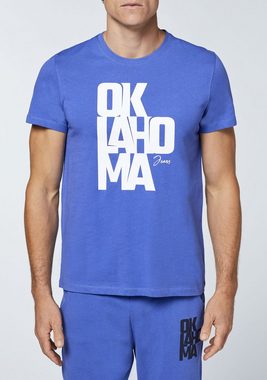 Oklahoma Jeans Print-Shirt mit Label-Schriftzug aus Jersey