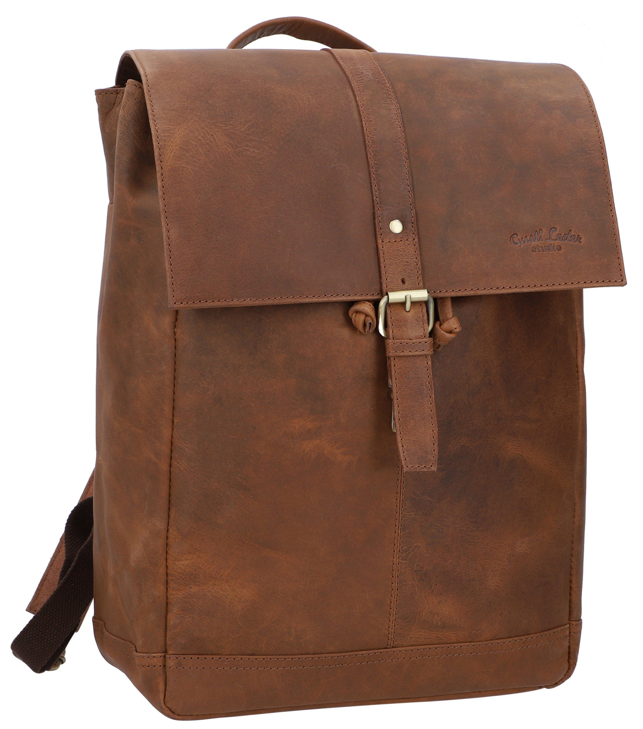 Gusti Leder Cityrucksack Jaime Braun (matt)