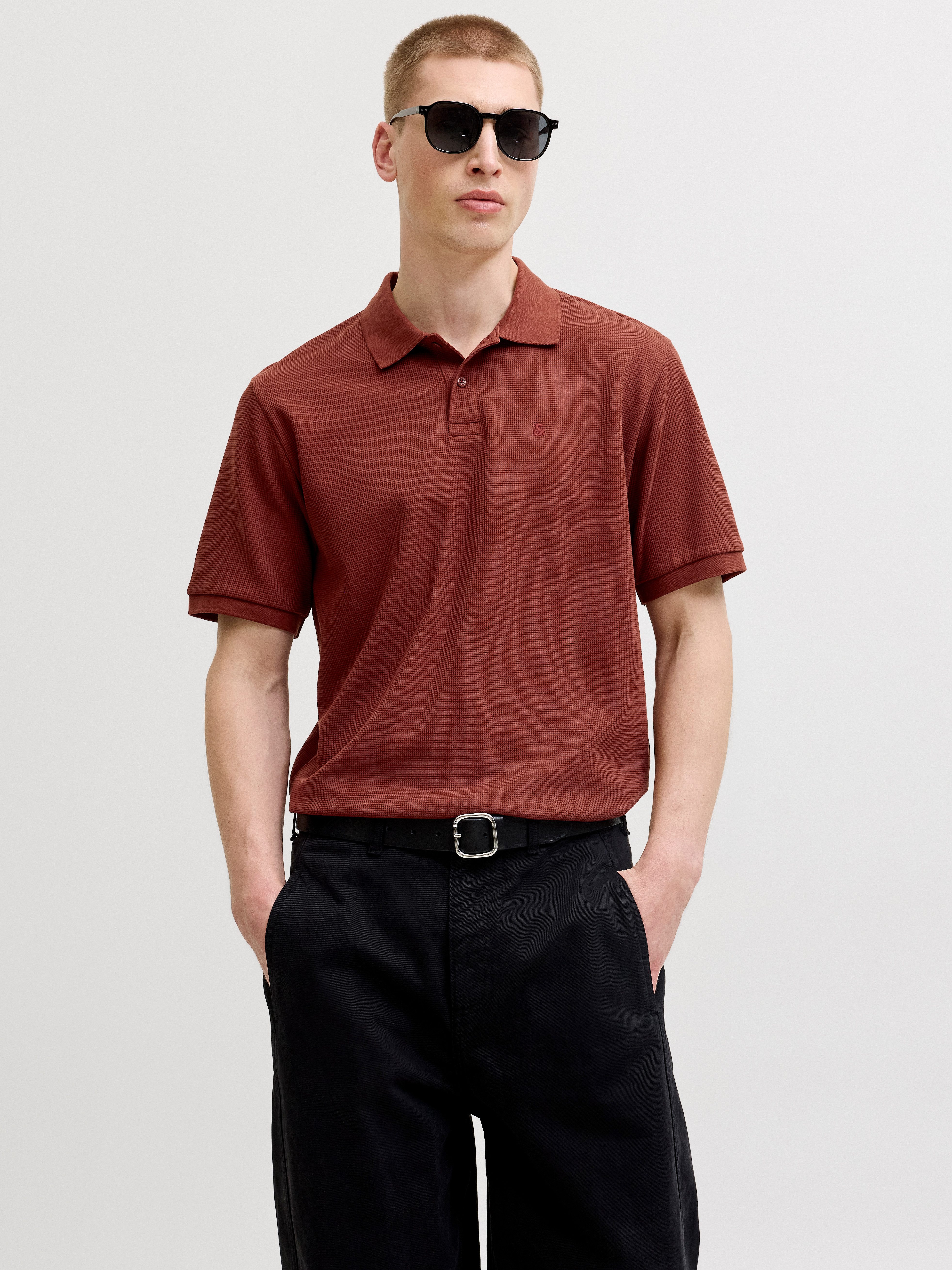 Jack & Jones Poloshirt JJEAUSTIN POLO SS NOOS Materialmix, regular fit