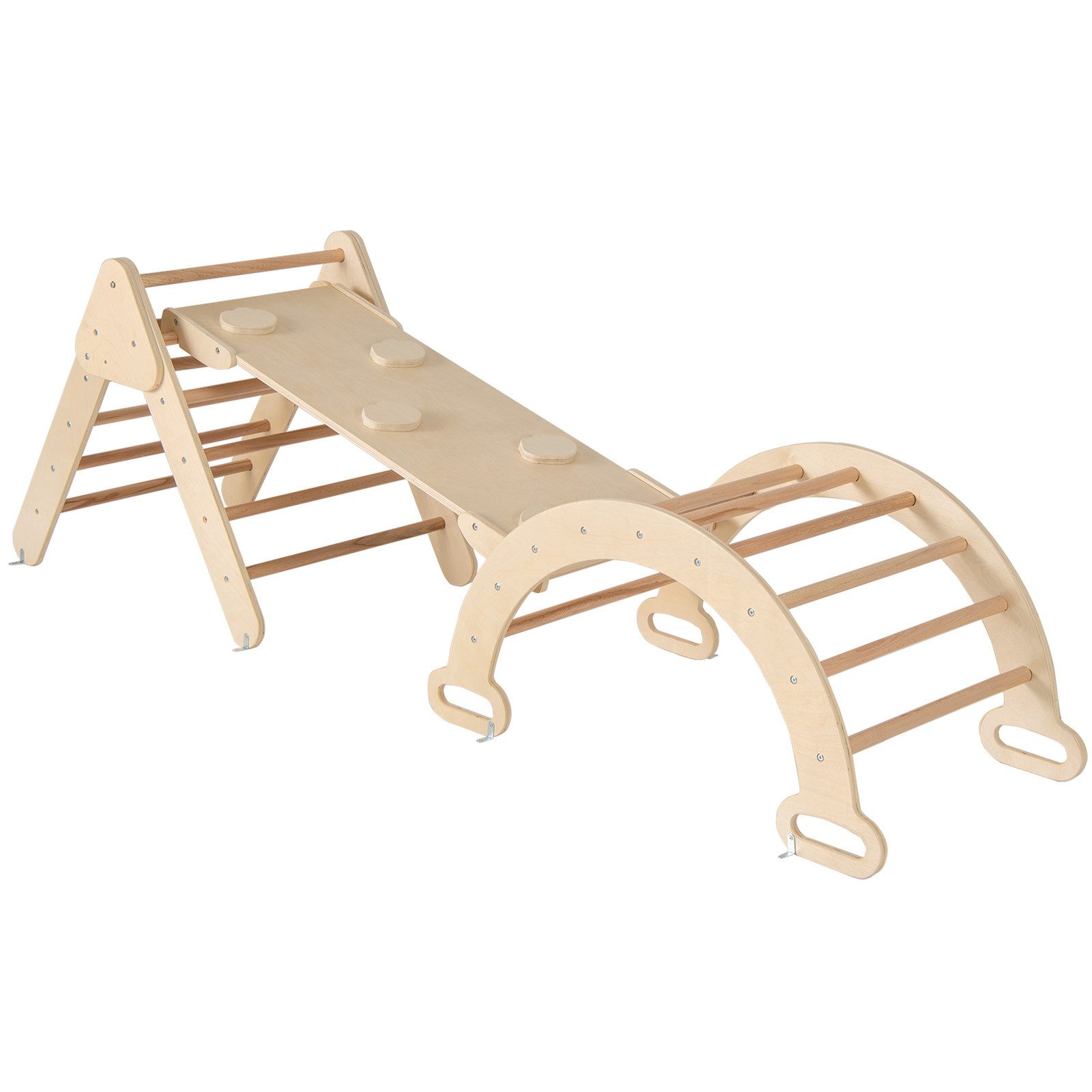 COSTWAY Klettergerüst, (3-St), Multifunktionales, zum Klettern, Rutschen und Wippen