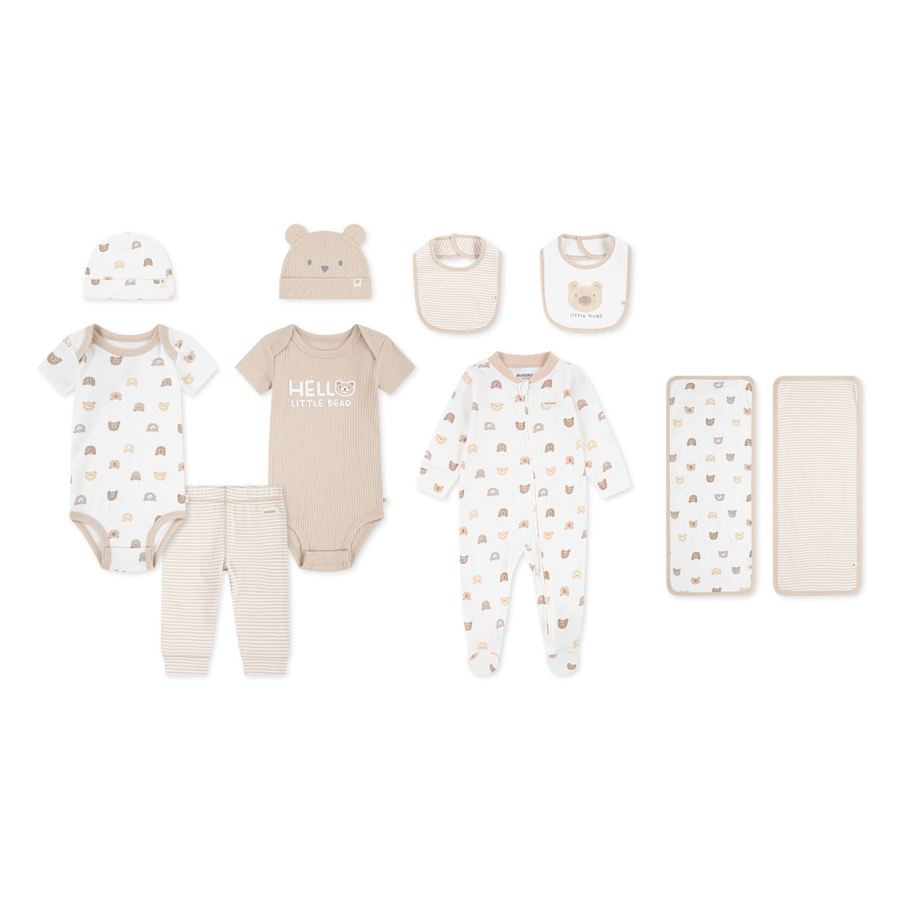 HUGGIES babywear Neugeborenen-Geschenkset HGHN 10PC GIFT BOX SET (Set, 10-tlg) mit Bärchenmotiven