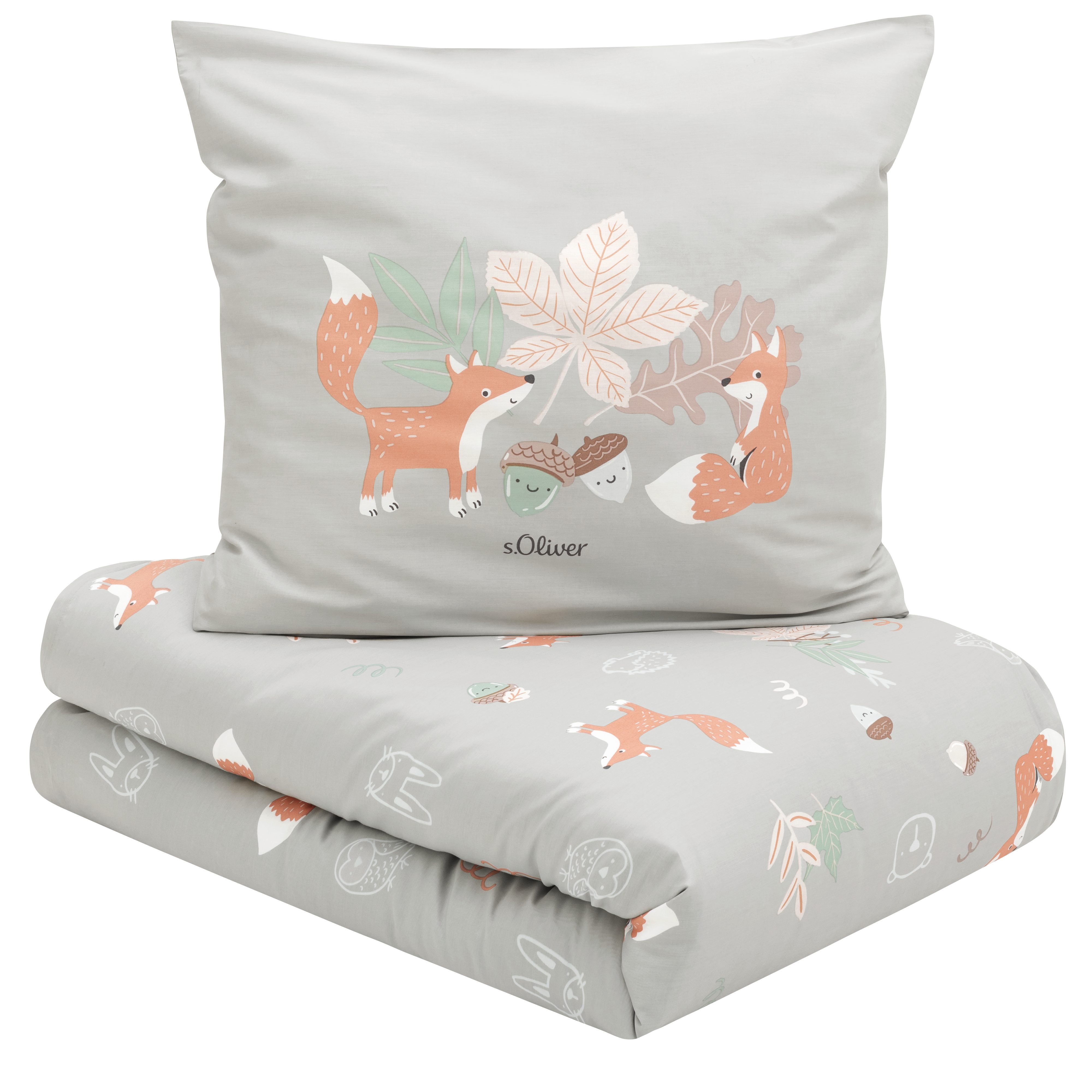 s.Oliver Bettwäsche Kleiner Fuchs s.Oliver Junior, Mako-Satin, 2 teilig, Satinbettwäsche mit liebevollem Waldmotiv – Bild 3 von 5