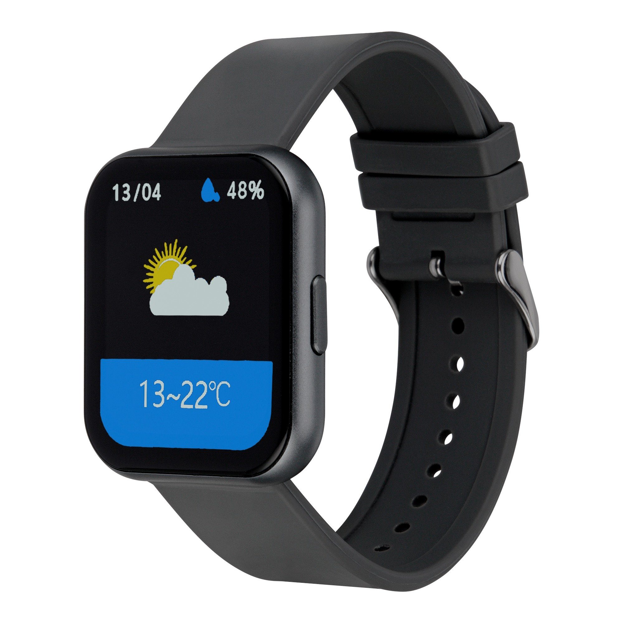 XCOAST IVE 2 Anthrazit Fitnesstracker und Smartwatch (BxLxH: 3,8x4,4x1,1 cm/Farb-Touchdisplay 1,69 Zoll, iOS und Android), 3-tlg., 70 verschiedene Ziffernblätter, Nachrichtenanzeige, Blutdruck, Puls, Blutsauerstoff, Kalorien, 21 Sportmodi, Schlafmonitor s