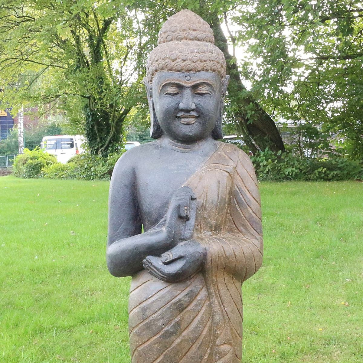 Steinfigur 175 Galerie Dekofigur Oriental Greenstone Herstellung St), in Antik Figur stehend Handarbeit cm Ursprungsland (1 im Buddha traditionelle Chakra