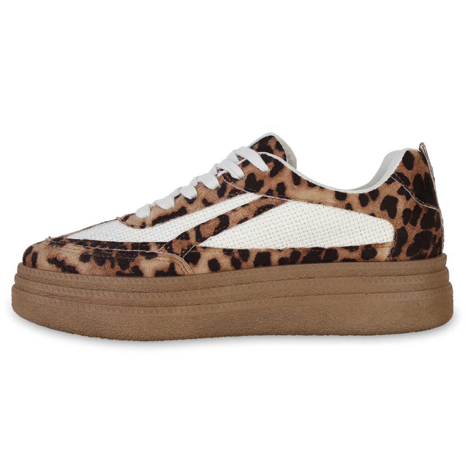VAN HILL 841519 Plateausneaker Damen Plateau Sneaker Schnürer Bequeme Basic Freizeit