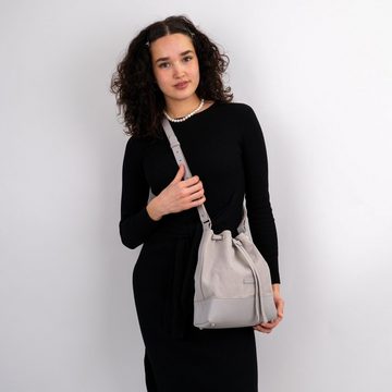 Expatrié Handtasche Lily Beuteltasche Damen, Elegante Handtasche, Aus Baumwoll-Canvas und Veganem Kunstleder, Verstellbarer Schultergurt