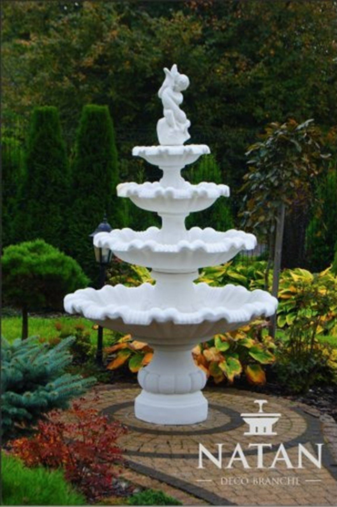 JVmoebel Skulptur Zierbrunnen Springbrunnen Brunnen Garten Deko Fontaine Teich Sofort