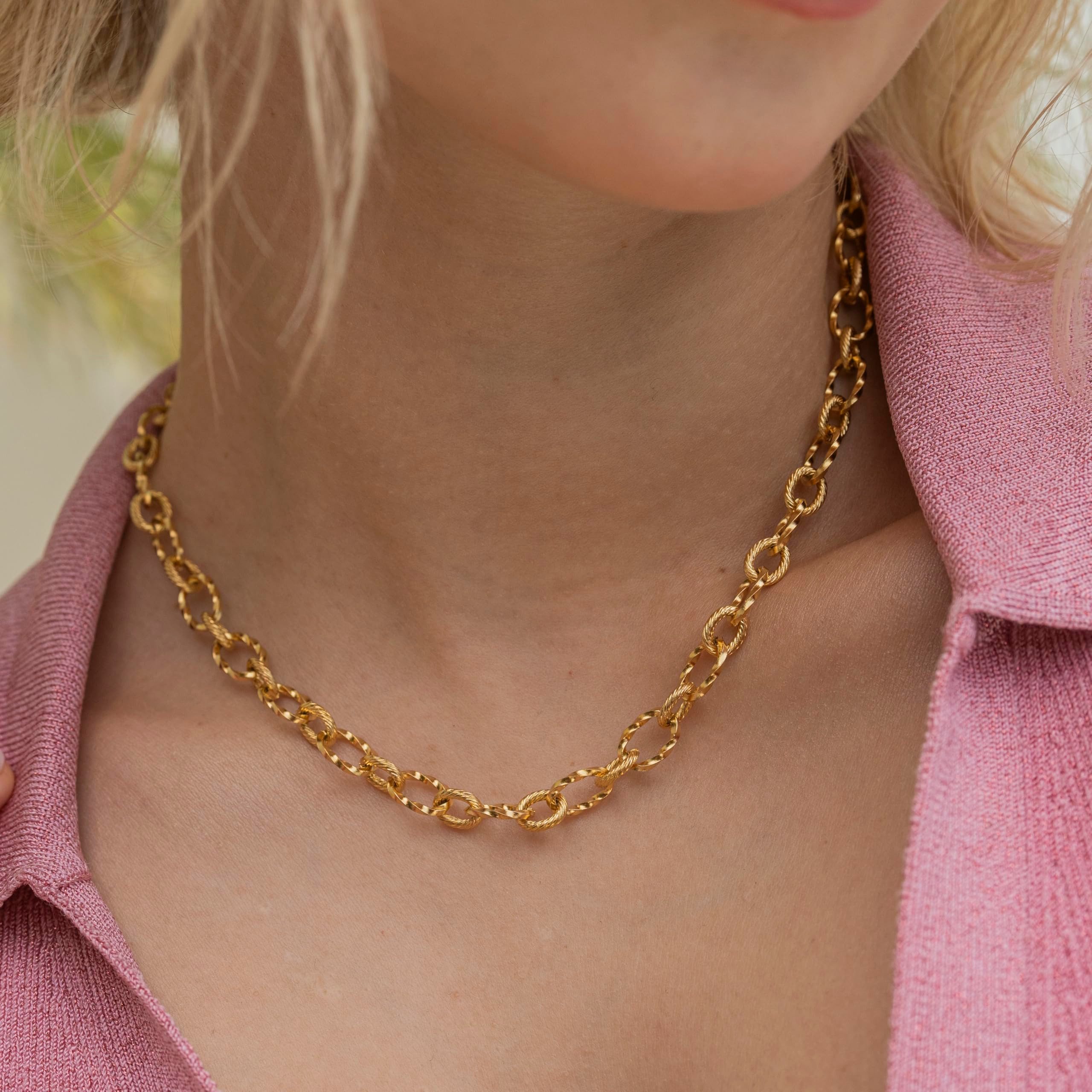 Made by Nami Gliederkette für Damen in Gold Edelstahl Sommer Schmuck, 40 + günstig online kaufen