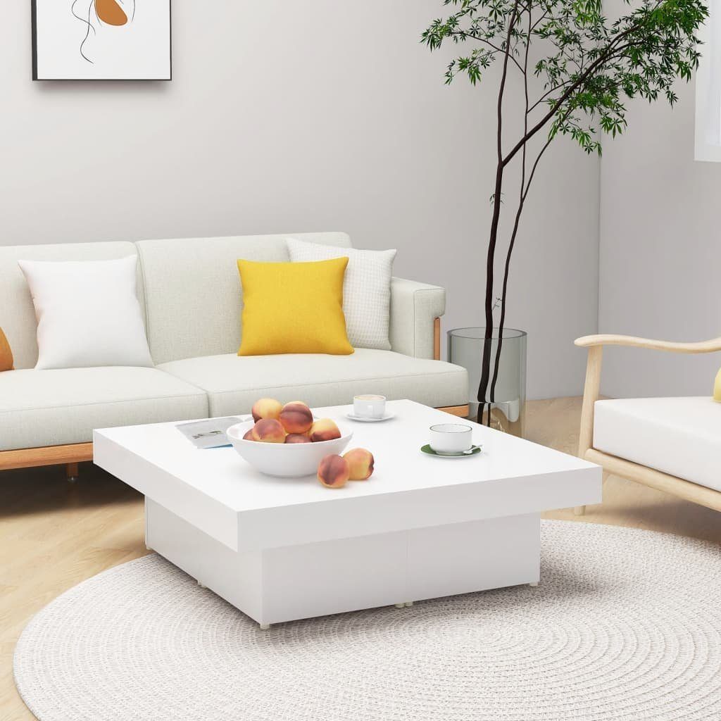 furnicato Couchtisch Weiß 90x90x28 cm Holzwerkstoff günstig online kaufen