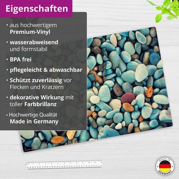 cover-your-desk.de Schreibtischunterlage abwaschbar - Kieselsteine - aus premium Vinyl - Made in Germany, (1 tlg)
