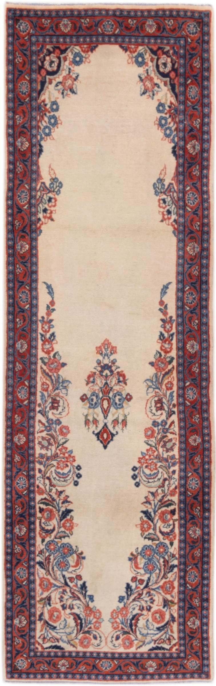 Nain Trading Orientteppich Sarough 85x273 Handgeknüpfter Orientteppich / Perserteppich Läufer, rechteckig, Höhe: 12 mm