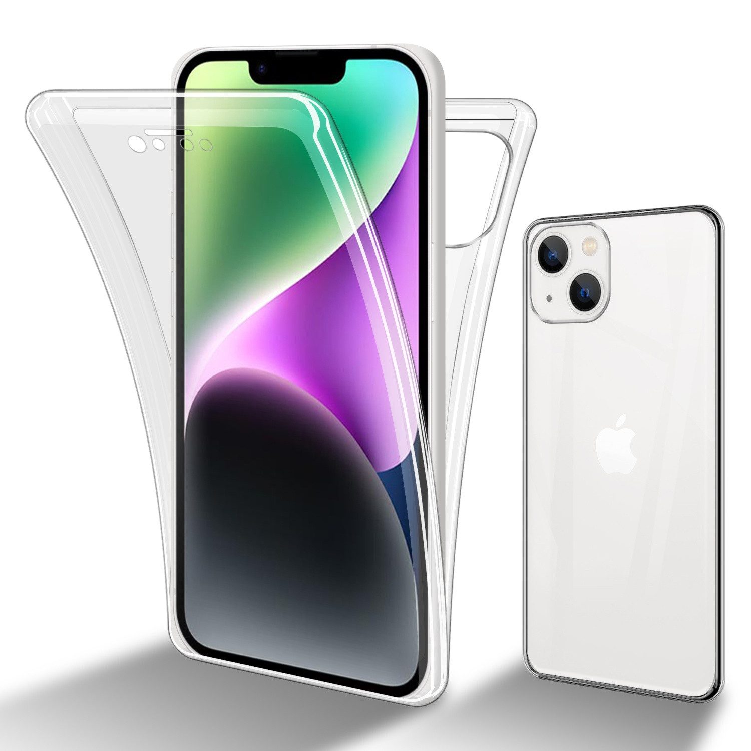 Cadorabo Handyhülle Apple iPhone 14 Apple iPhone 14, Flexible Case Handy Schutzhülle - Hülle - Back Cover 360° Grad