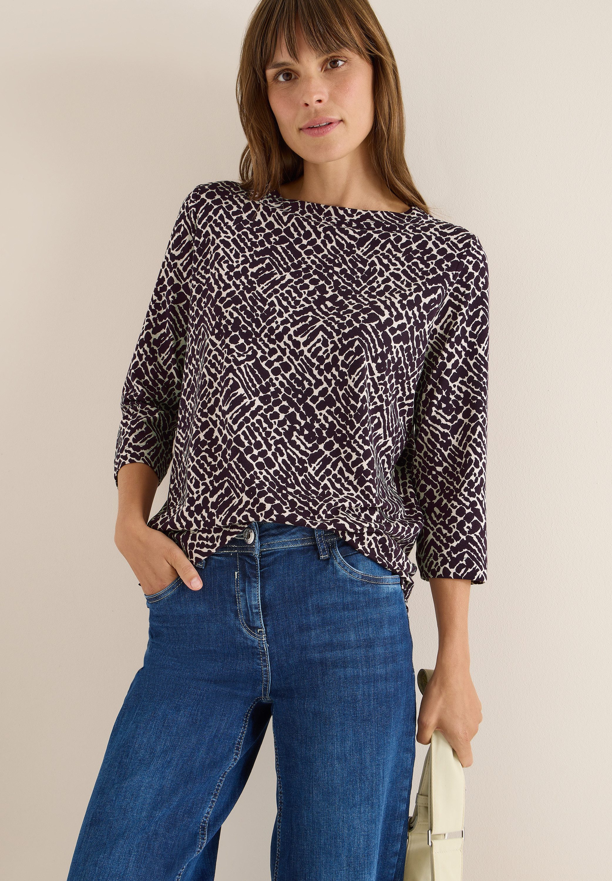 CECIL 3/4-Arm-Shirt mit Minimal Print günstig online kaufen