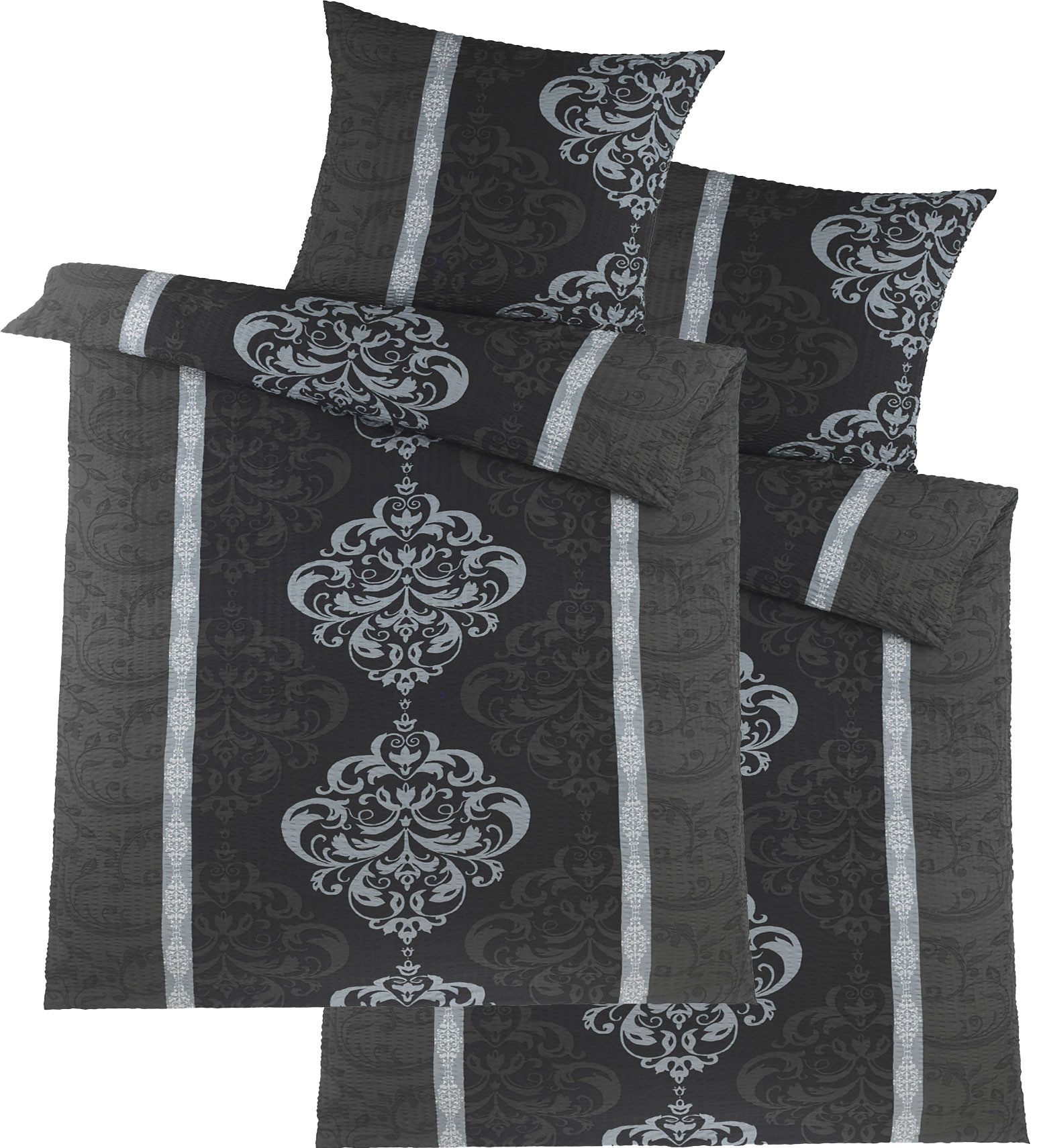 KH-Haushaltshandel Bettwäsche 4-tlg. Seersucker Bettwäsche 2x (135x200 +80x günstig online kaufen