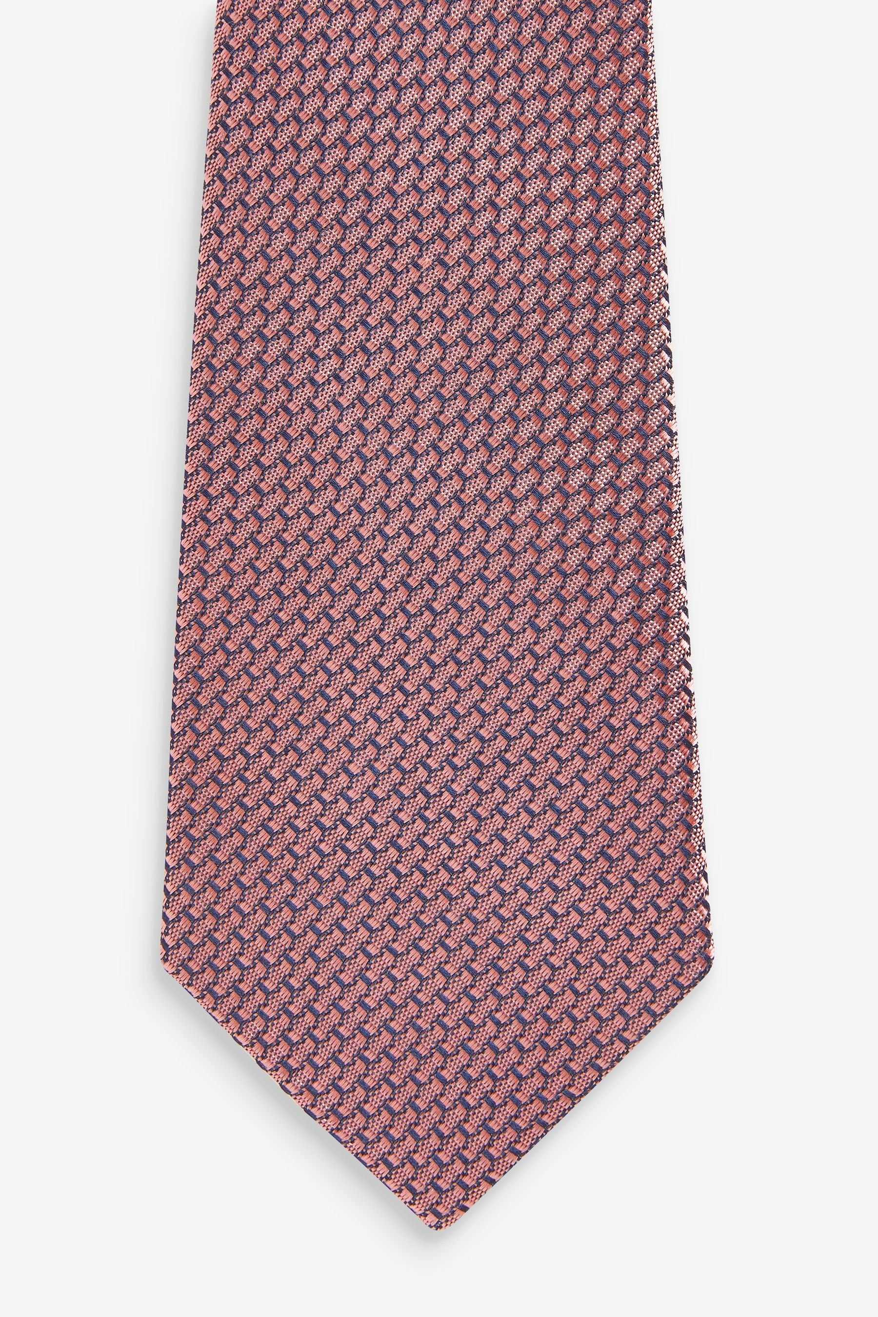 Strukturierte (1-St) Next Signature Pink Seidenkrawatte Dusky Krawatte