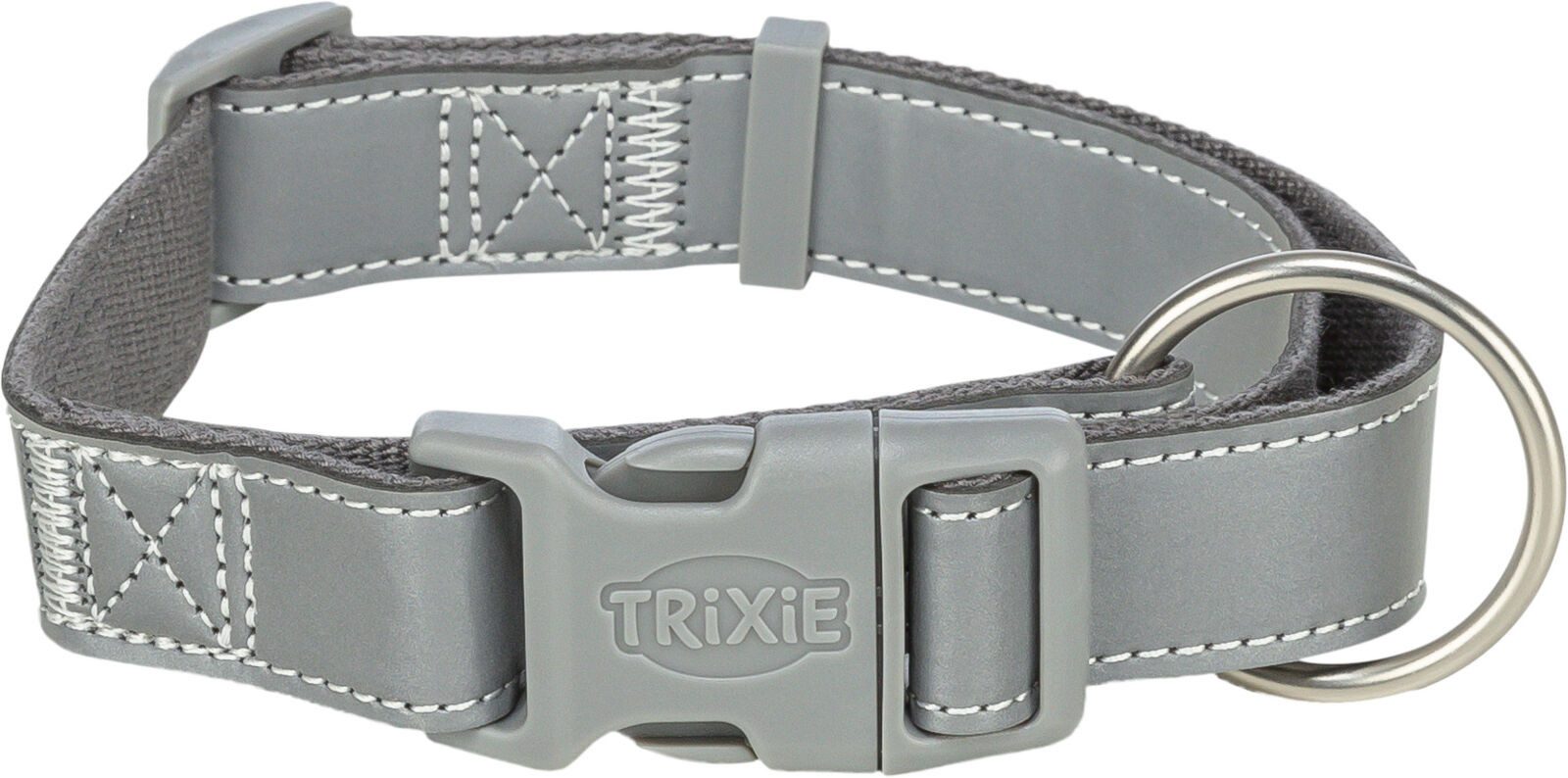 TRIXIE Leuchthalsband Premium Reflect Halsband - grafit - 36–55 cm/25 mm, Gurtband