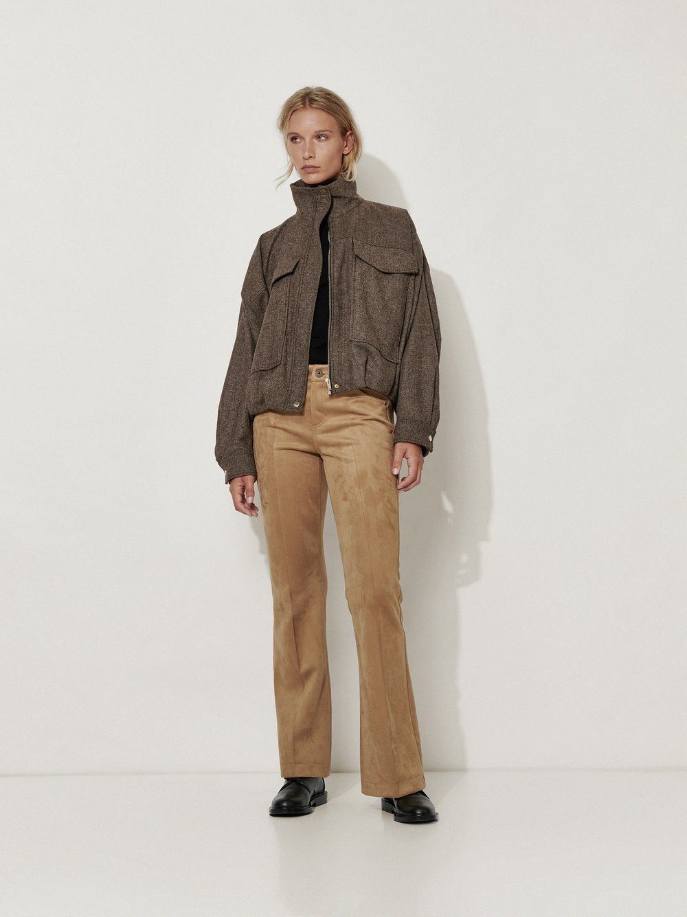 ROSNER Bootcuthose Antonia Bootcut (1-tlg) in Velourleder-Optik