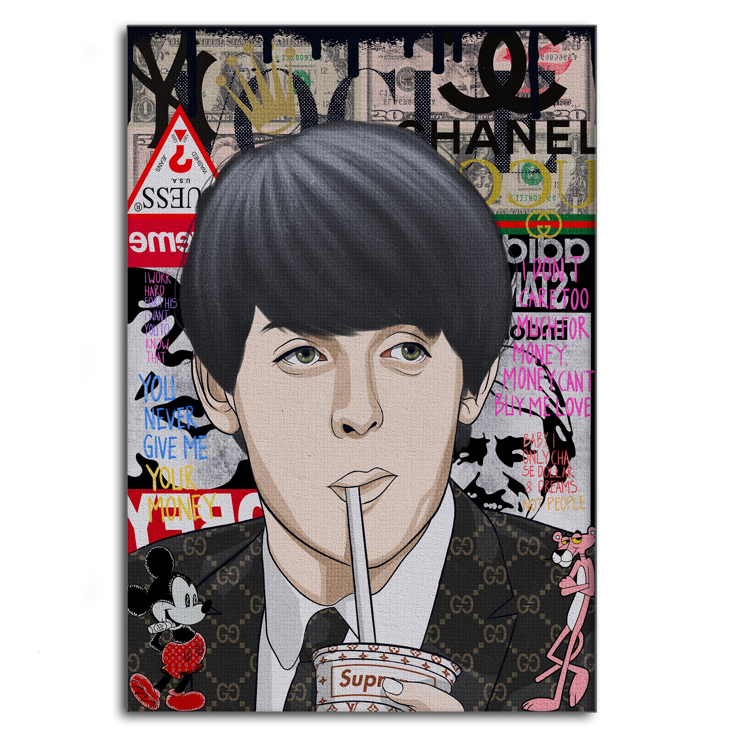 SimpleCanvas Wandbild Paul McCartney - Leinwandbild Pop Art, Wandbild Pop Art, Portrait, McCartney