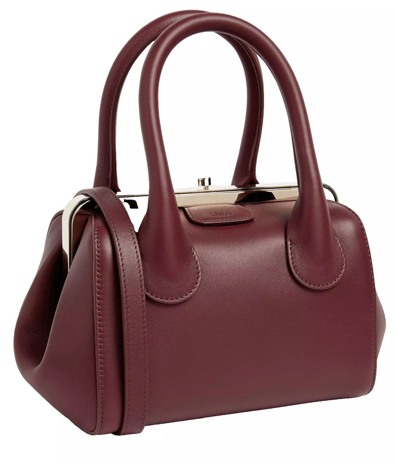 Chloé Umhängetasche Joyce Mini Frame Schultertasche Leder Tasche, Rahmenverschluss mit Push-Lock-System, Kalbsleder