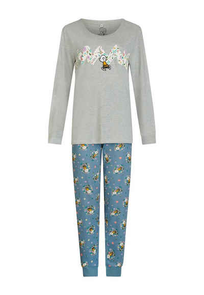 ONOMATO! Schlafanzug »Snoopy Charlie Brown Damen Lang Pyjama-Set Langarm-Shirt mit Schlafhose« (2 tlg)