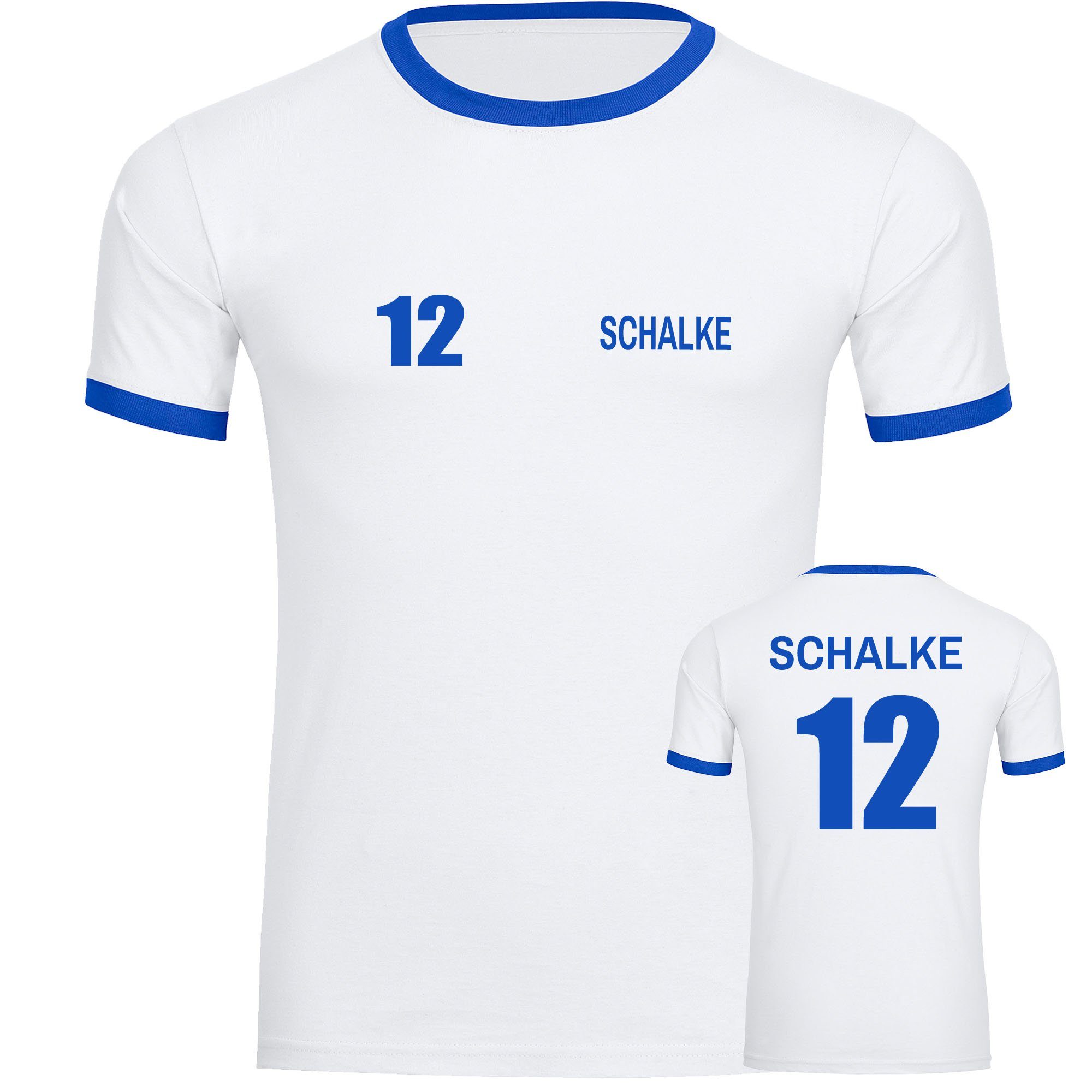 multifanshop T-Shirt Kontrast Schalke - Trikot 12 - Männer