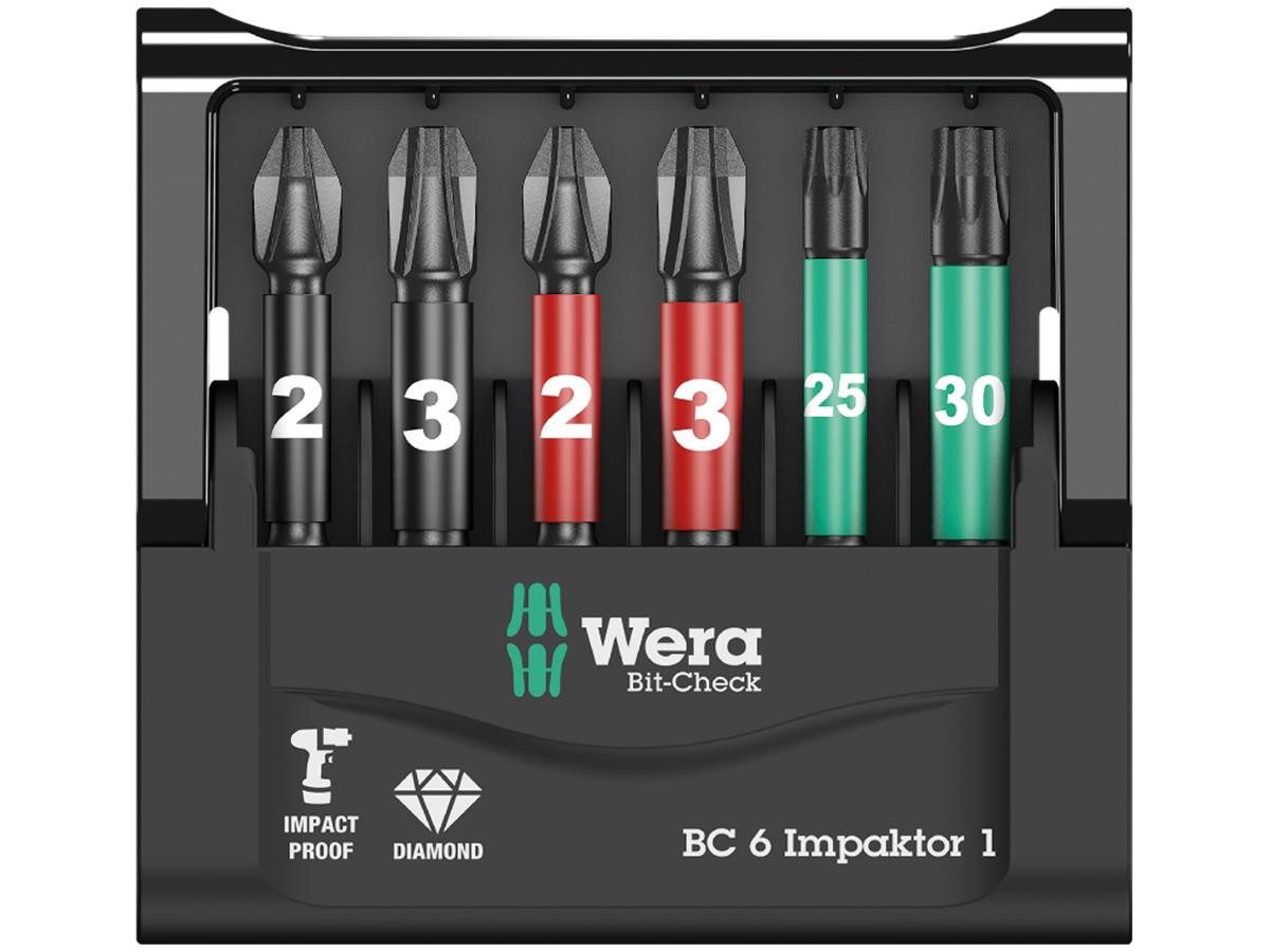 Wera Bit-Set Mini Check Impaktor 4,50 mm, Set, 6-teilig, Impaktor-Technologie, inkl. aufstellbarem Bit-Check