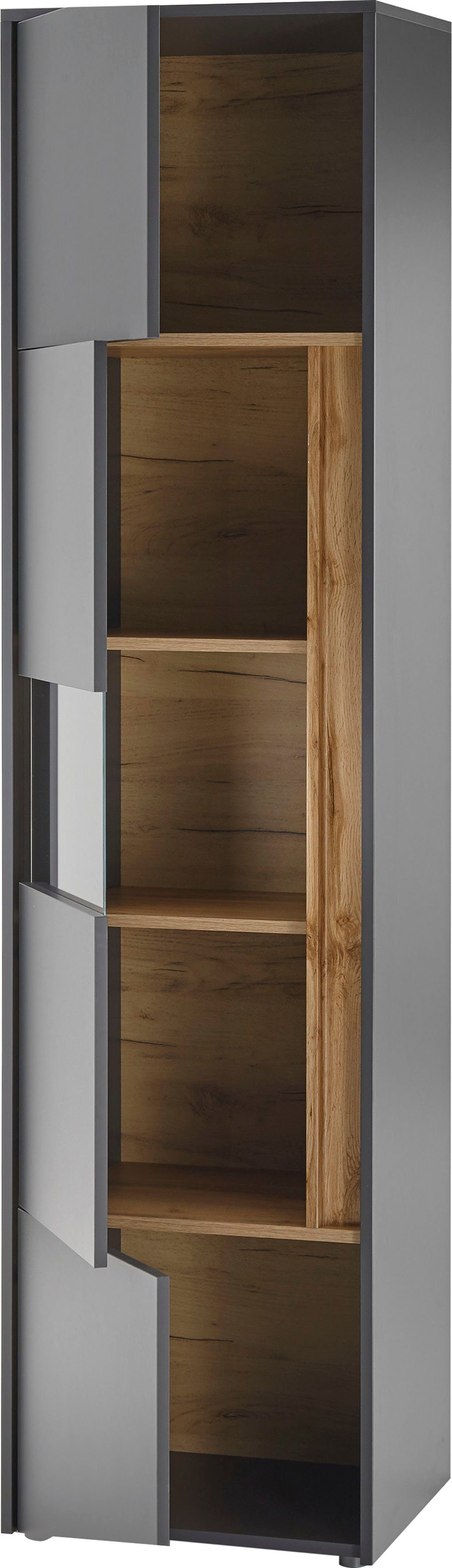 Home affaire Wohnwand City/Giron, moderne Anbauwand, Komplettset in vielen Farben verfügbar, (Set, 4-St), enthält zwei Vitrinen, ein Lowboard & ein Wandboard – Bild 4 von 5