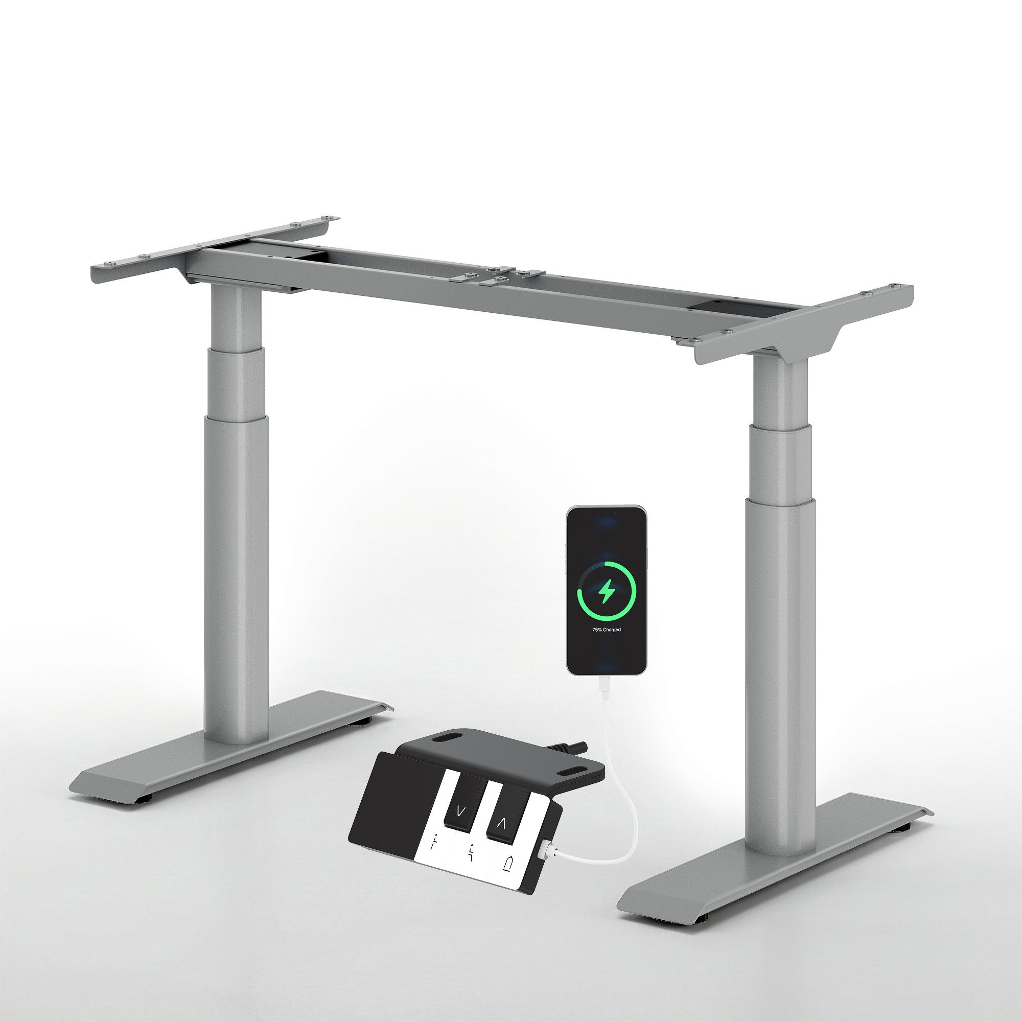 FLEXISPOT Tischgestell Elektrisches Tischgestell höhenverstellbar, CylineX Pro (Dual-Motor, ovalen 3-Fach-Beinen,60–125 cm höhenverstellbar, 35mm/s, LED-Piano-Steuerung mit USB-C, Memory & Geräuscharm <50 dB), Anti-Kollision& Fingerschutz, 200KG Tragkraft(ohne Tischplatte)
