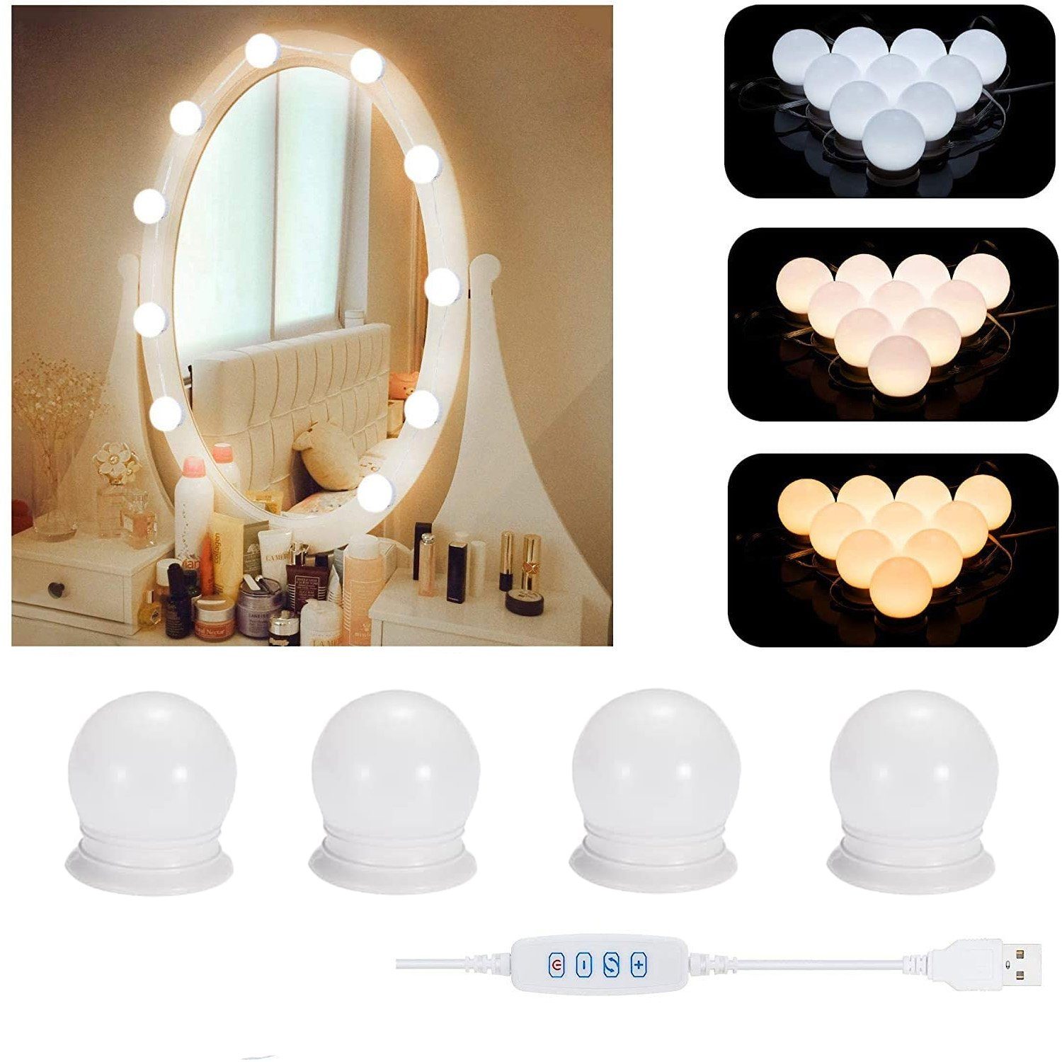 Badspiegel LED Spiegelleuchte,3 Farbmodi Schminktisch Leuchte,Make Up Licht