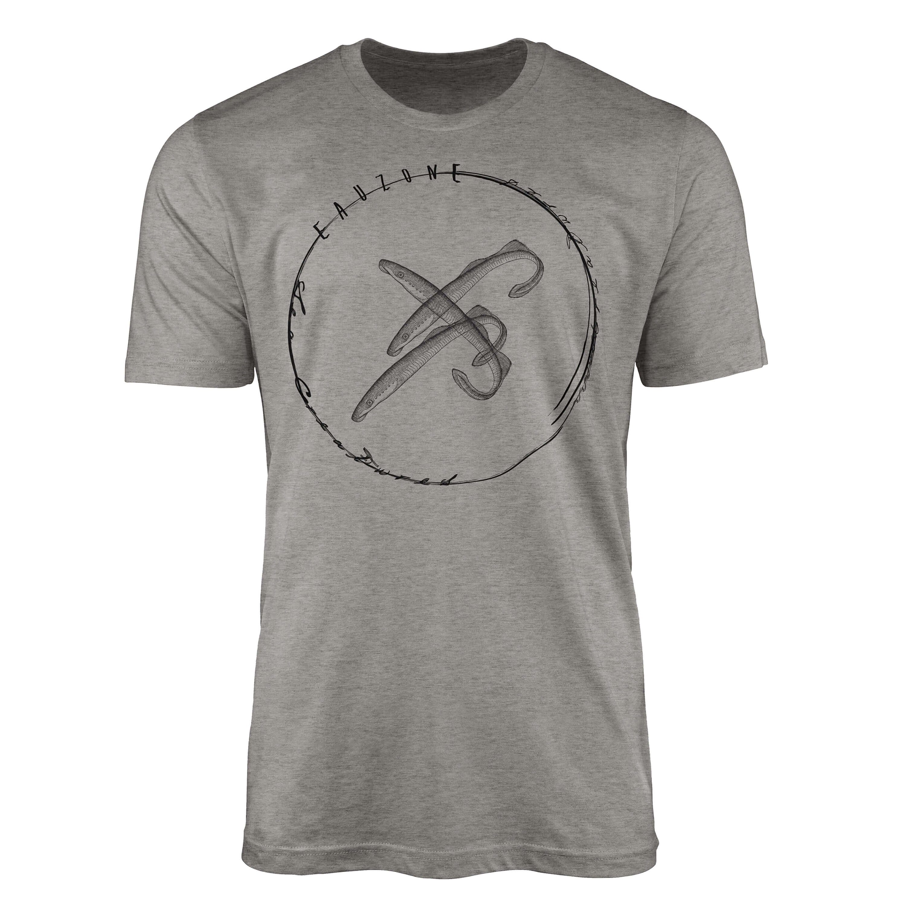 Sea Sea T-Shirt Schnitt sportlicher 083 / Creatures, Ash Tiefsee Struktur Serie: - Fische Art und T-Shirt Sinus feine